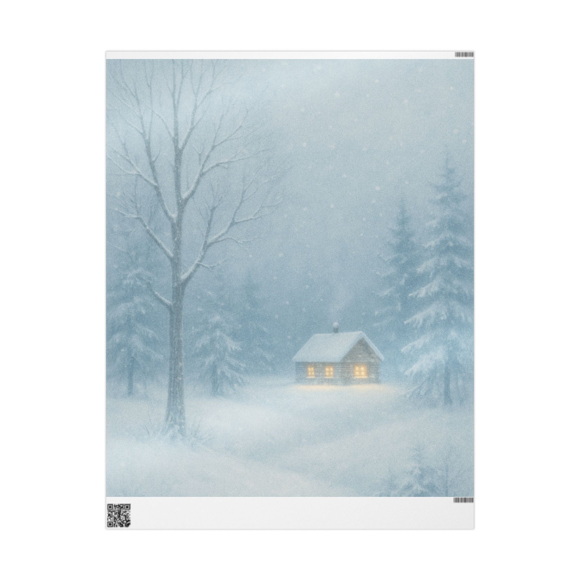 Winter Wonderland Wrapping Paper - Cozy Cabin Design for Holidays & Celebrations