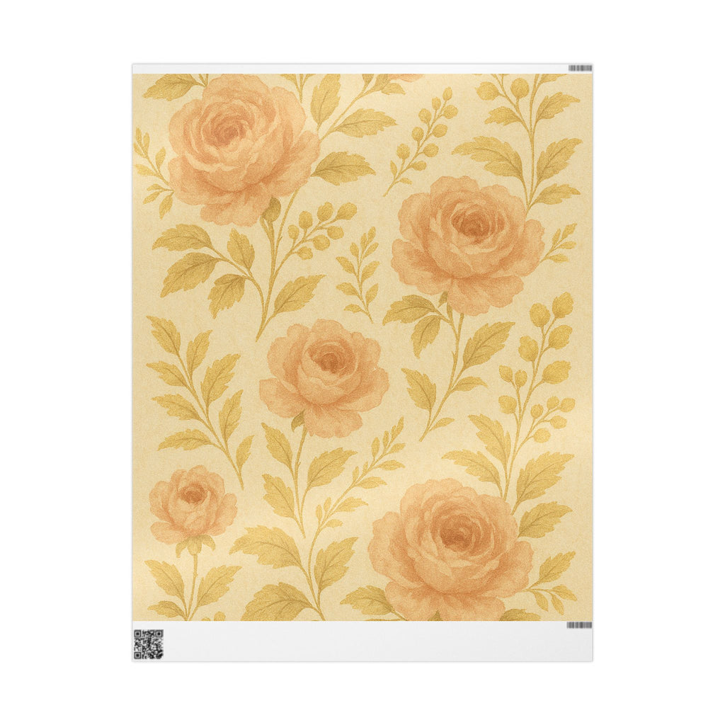 Vintage Yellow Rose Wrapping Paper