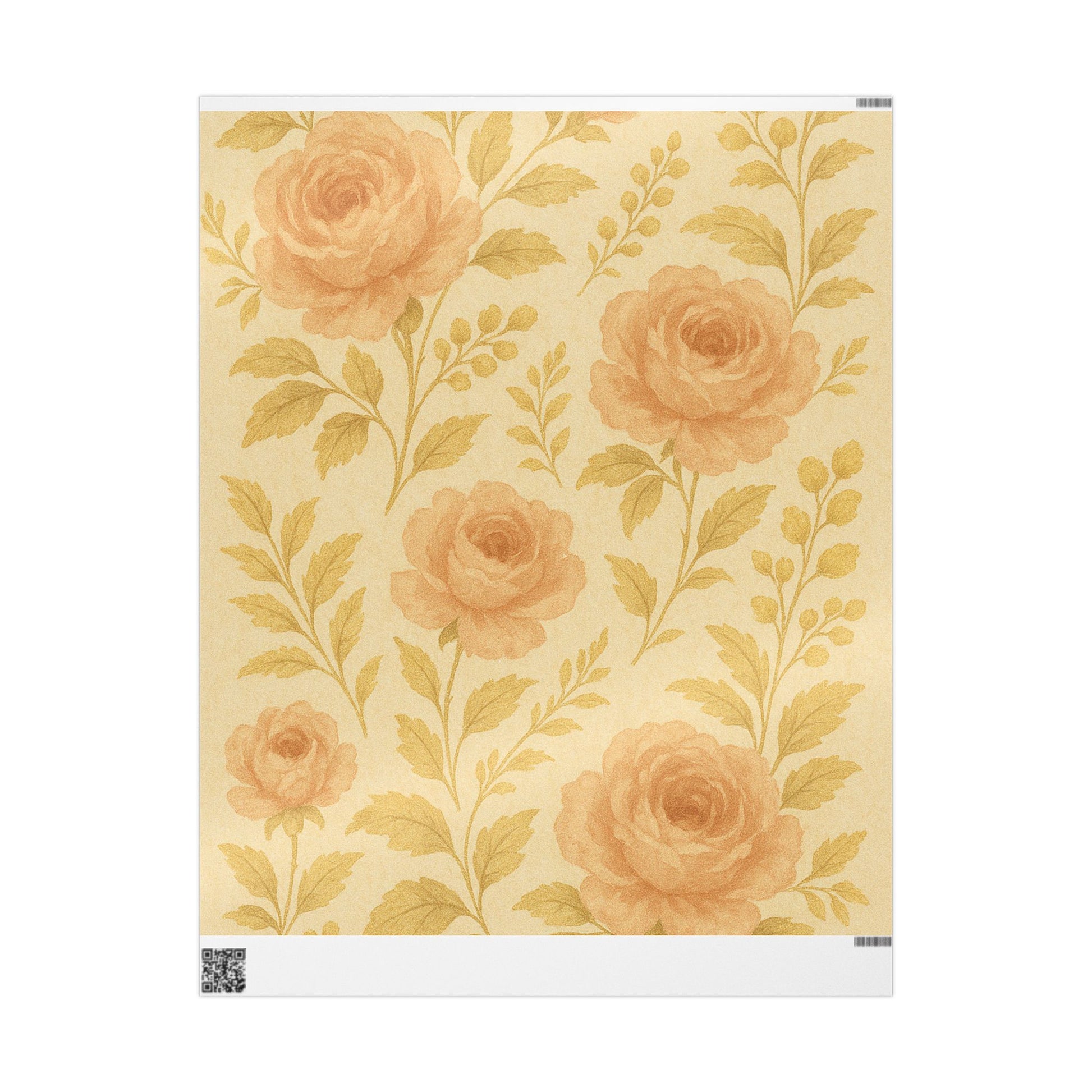 Vintage Yellow Rose Wrapping Paper