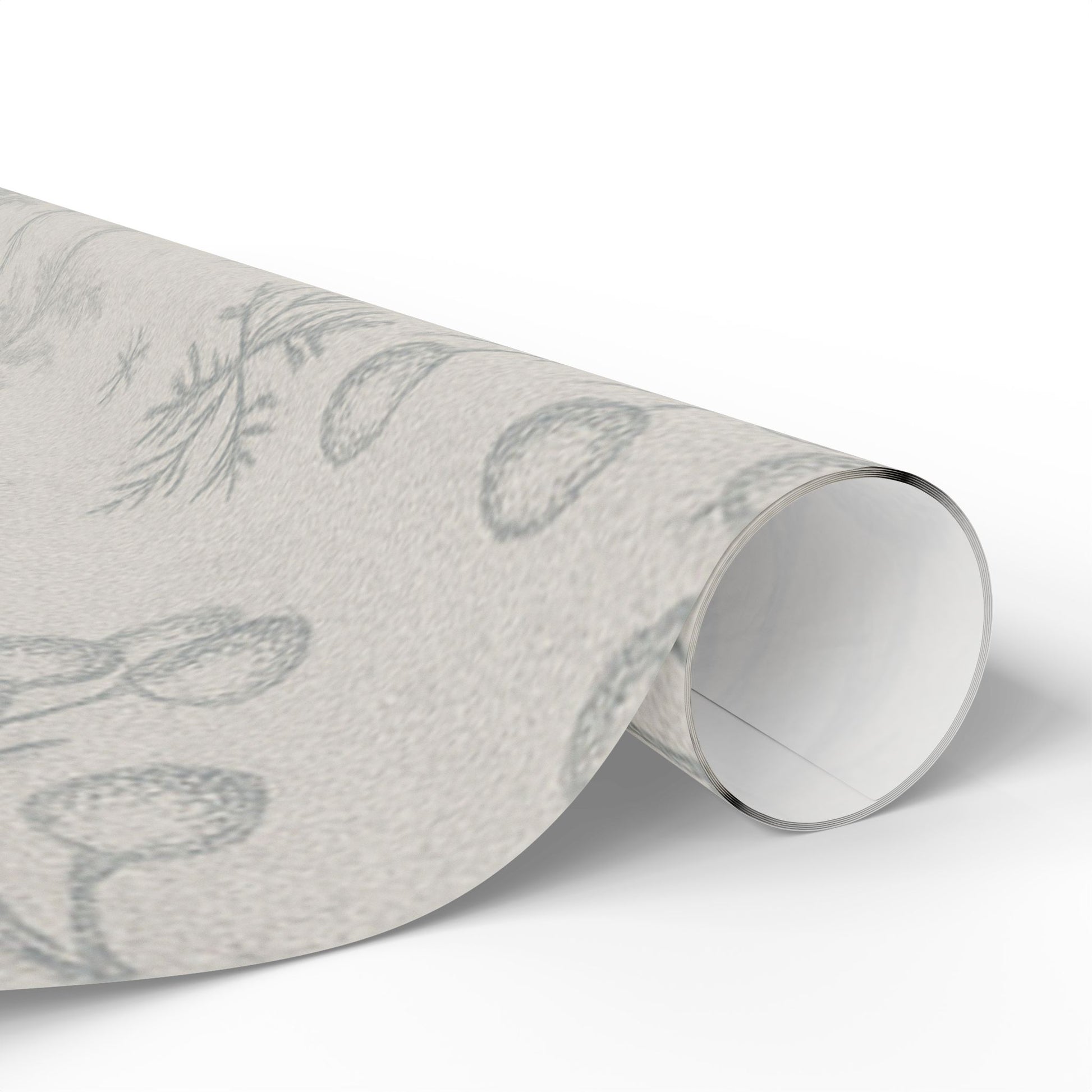 Winter’s Hush Gift Wrapping Paper – Elegant Silver Trees & Snowflake Design | Paper Pleasures