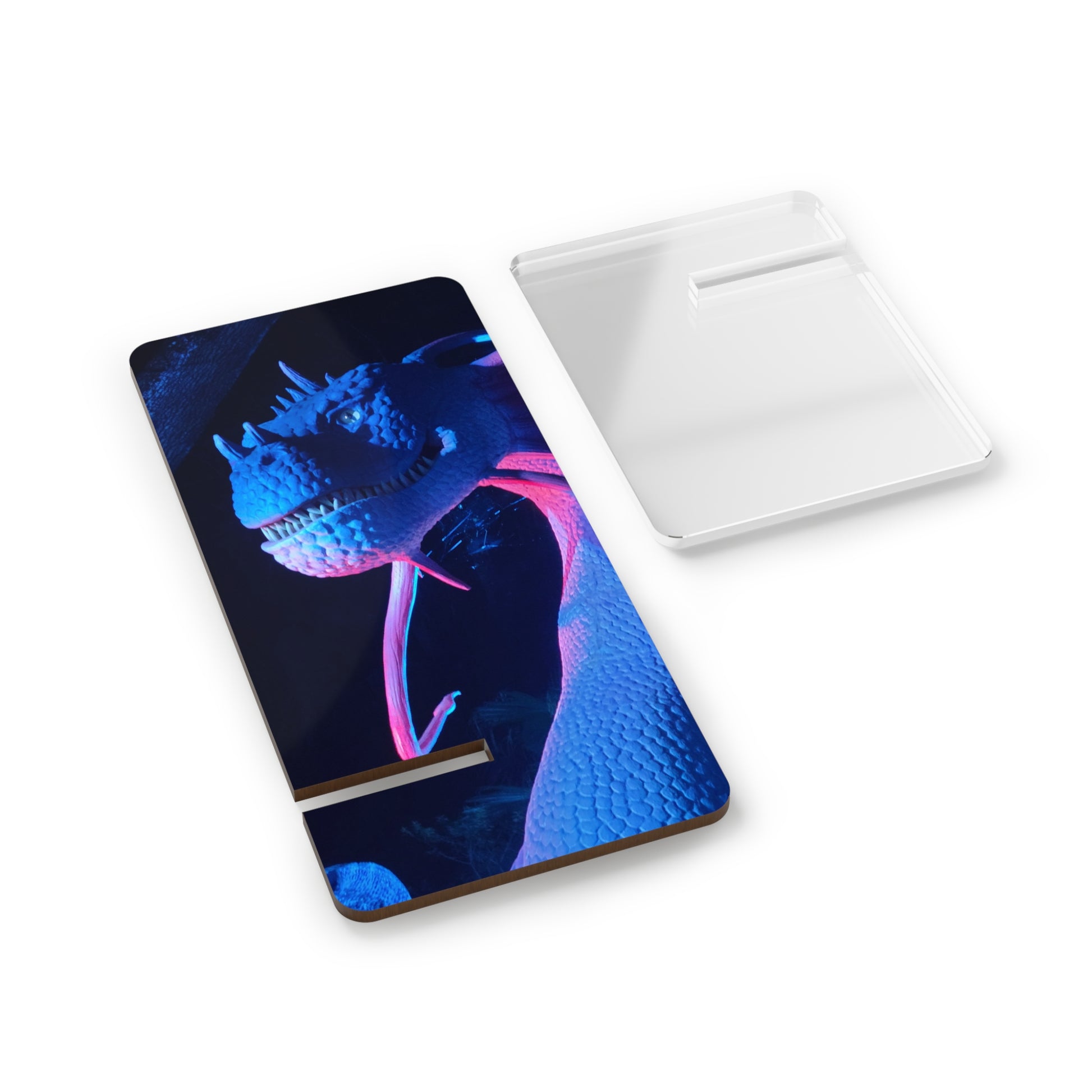 Bold Neon Dragon Phone Stand – Sleek Acrylic Holder for Desk or Nightstand
