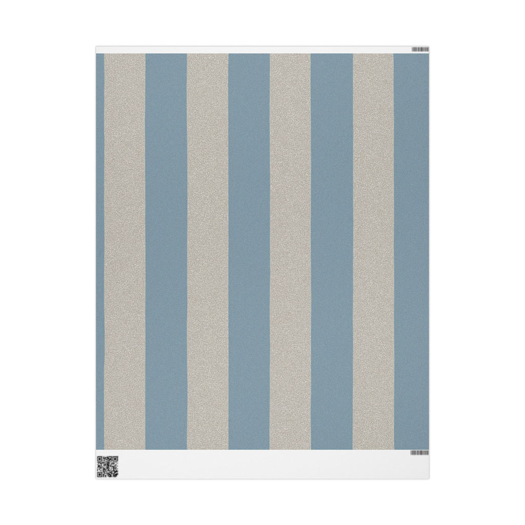 Blue and Beige Striped Wrapping Paper for Elegant Gift Presentation