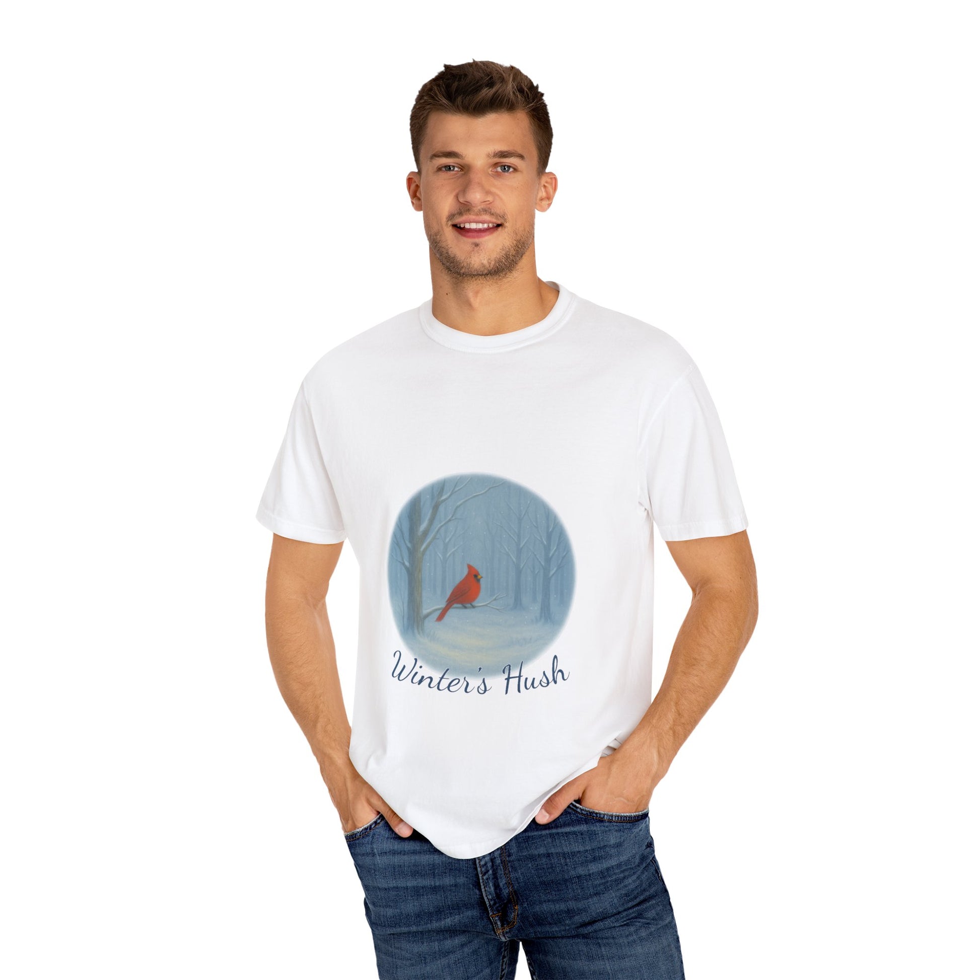 Winter’s Hush Cardinal T-Shirt – Peaceful Winter Scene - The Winter's Hush Collection