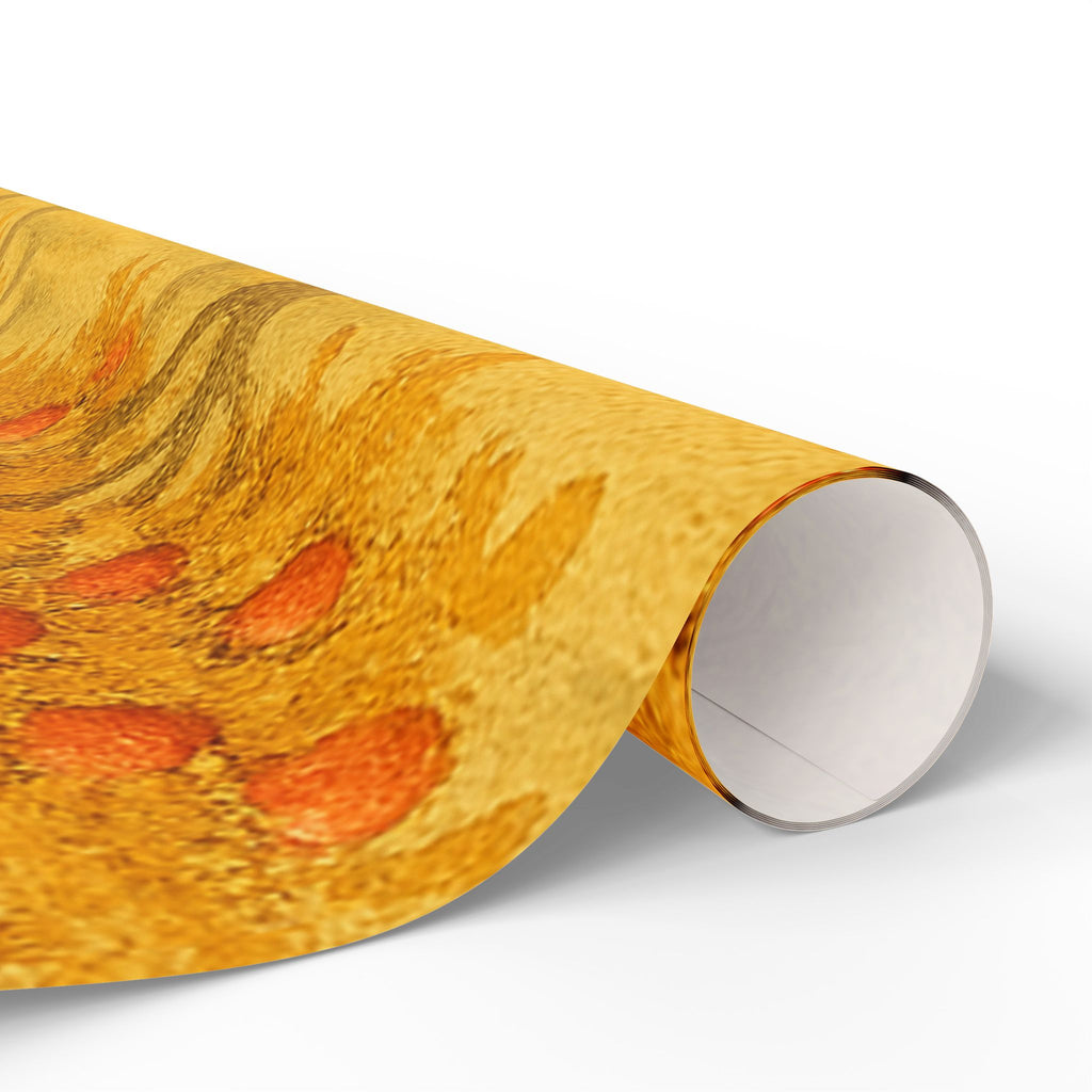 Golden Orchard Harvest Print – Autumn Apple Tree Wall Art or Gift Wrap | Paper Pleasures Autumn Harvest Wrapping Paper - Festive Orange Orchard Design for Fall Celebrations