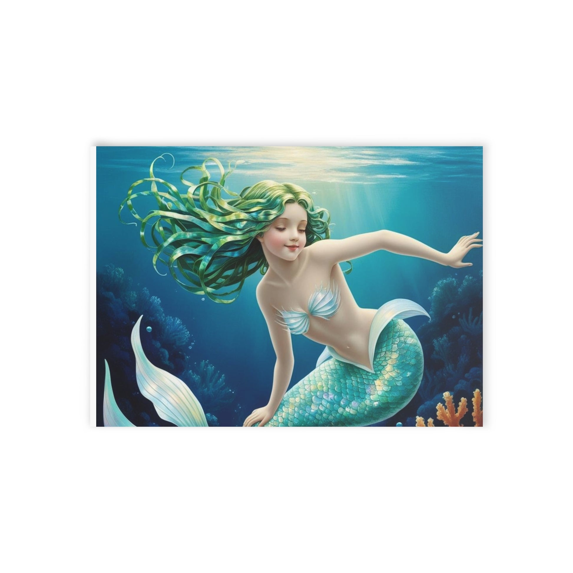 Nerissa the Green-Haired Mermaid Note Card – Mermaid Things Collection