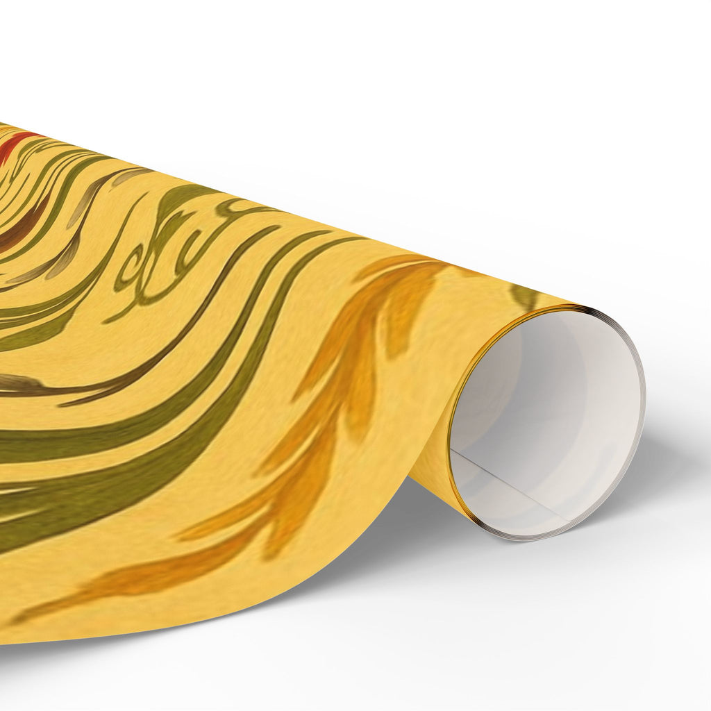 Sunflower Tomato Wildflower Wrapping Paper Yellow Garden Theme