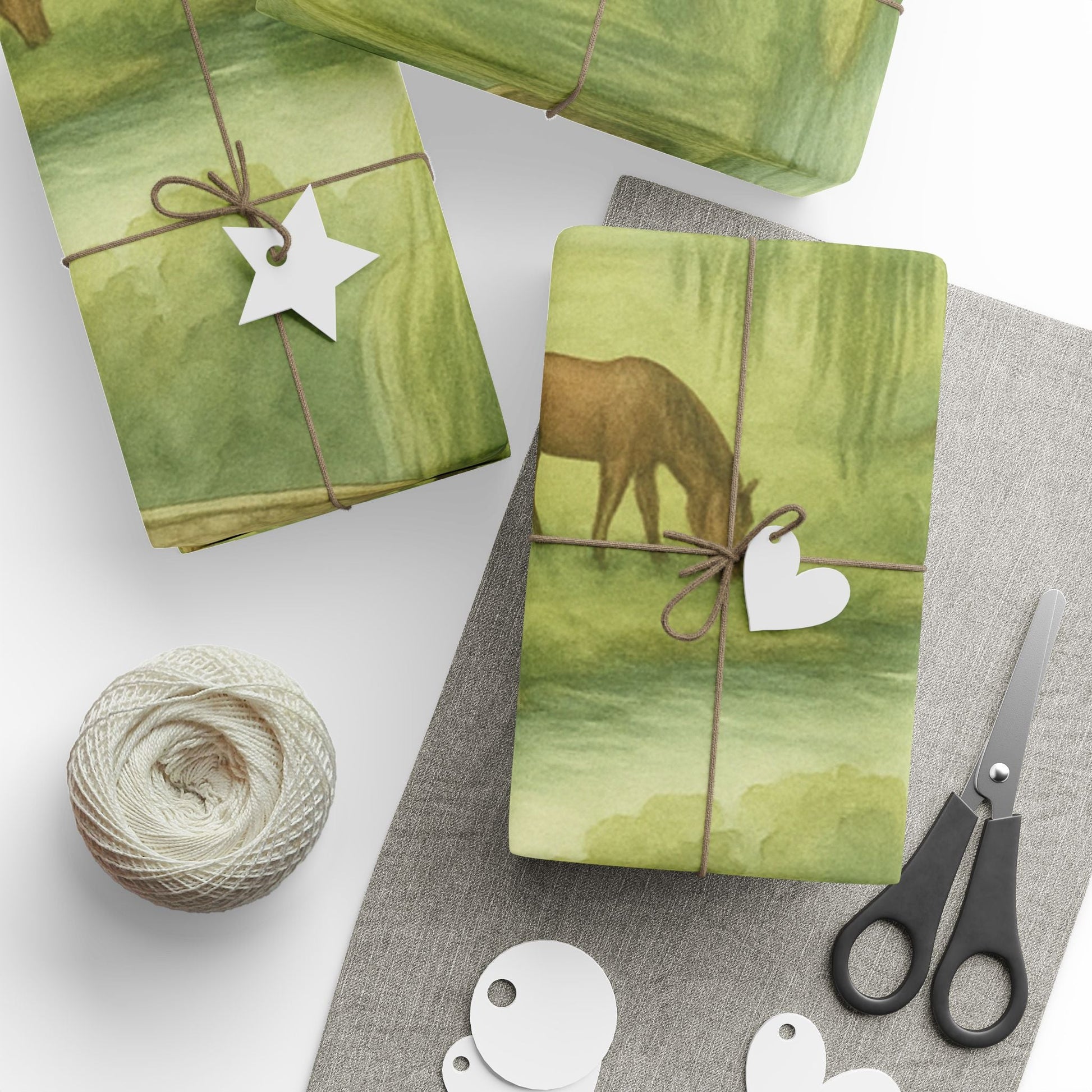 Grazing River Horse Wrapping Paper