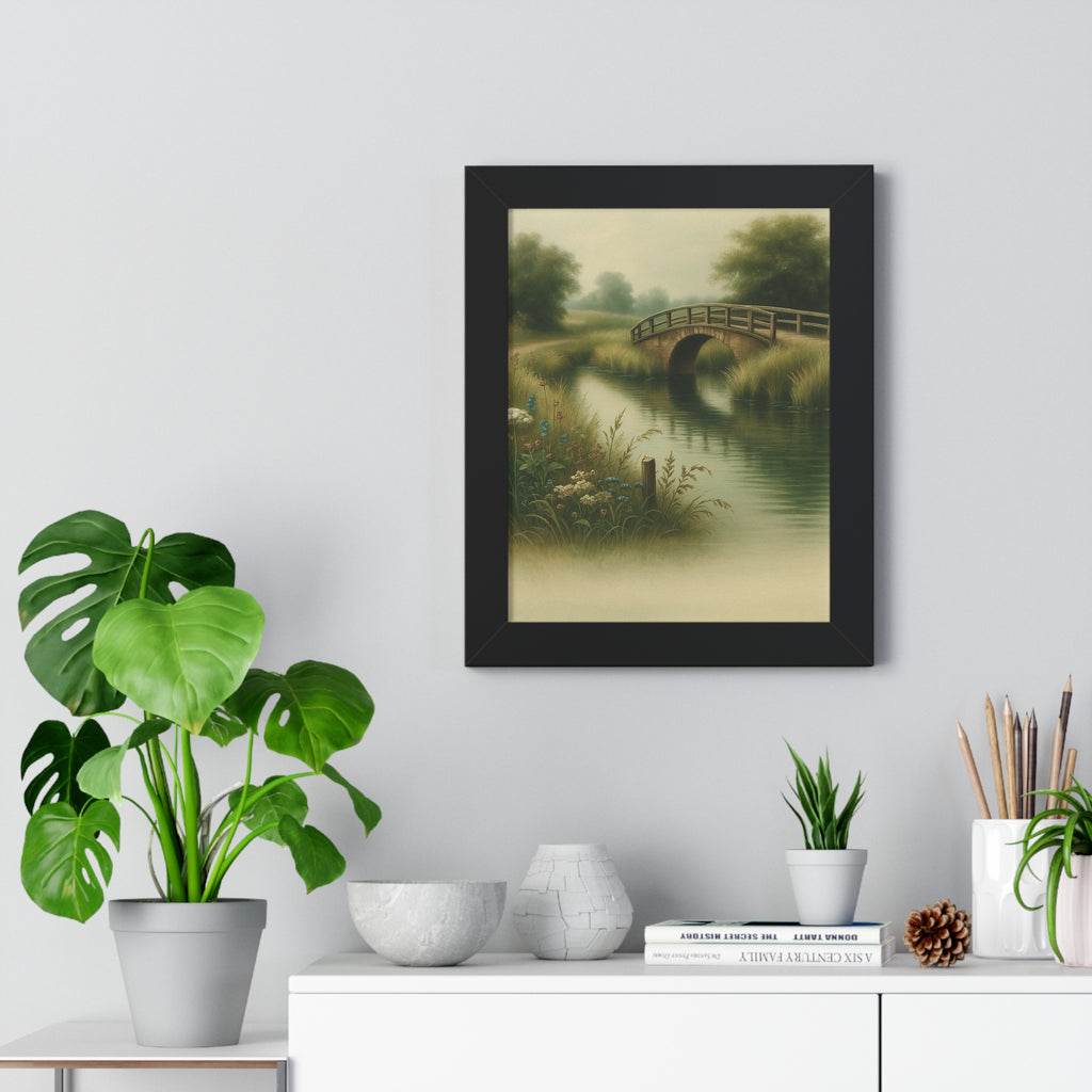 Serene Nature Framed Vertical Poster - Tranquil Landscape Wall Art
