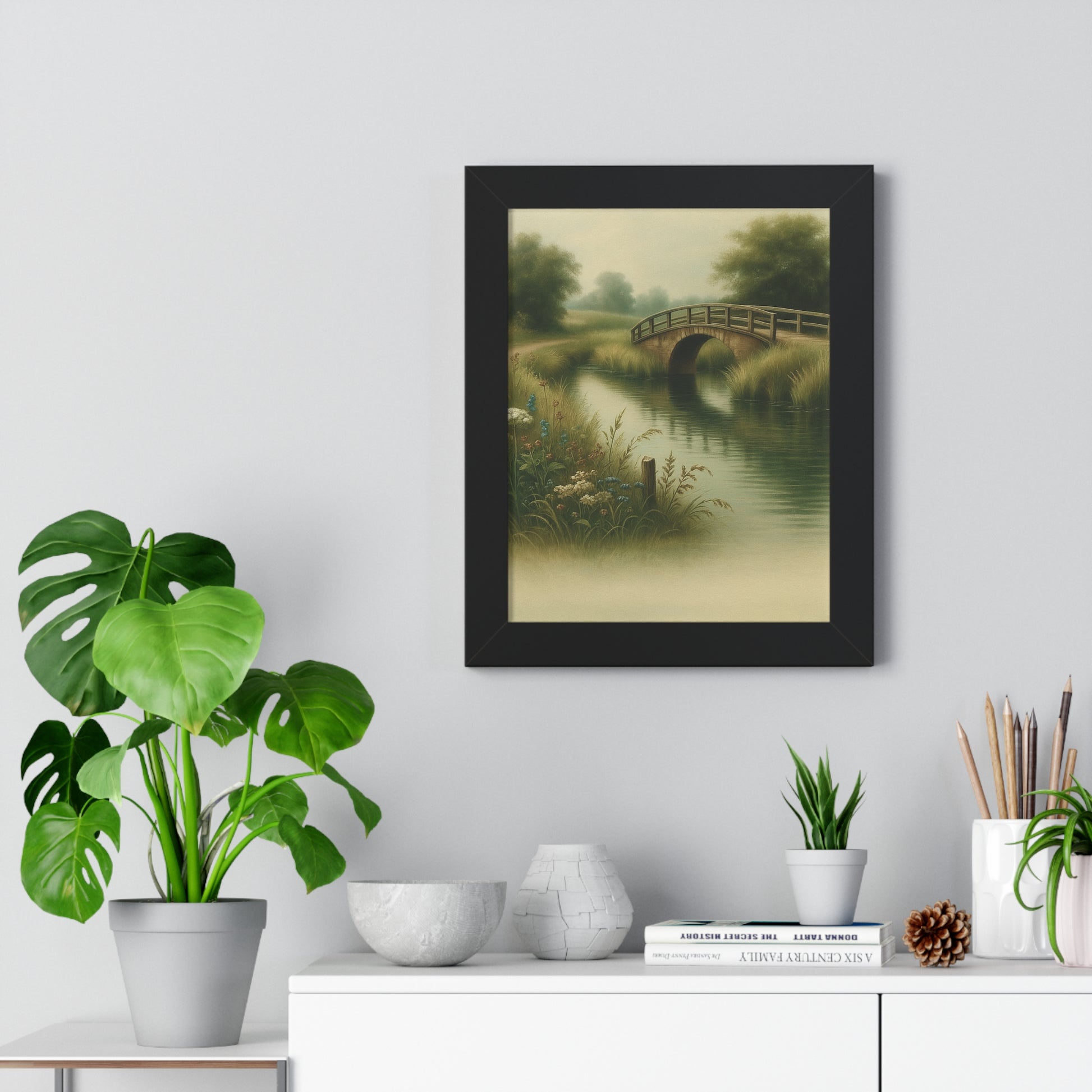 Serene Nature Framed Vertical Poster - Tranquil Landscape Wall Art