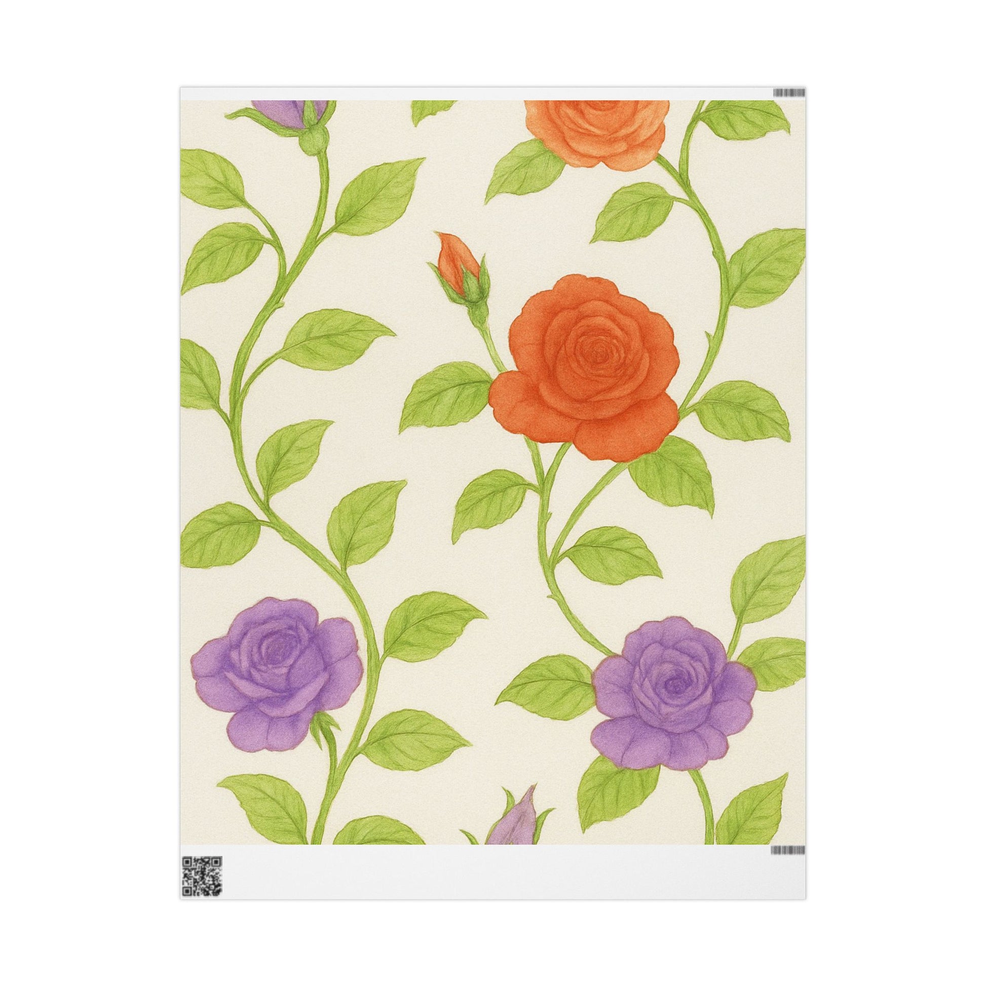 Orange & Purple Rose Wrapping Paper