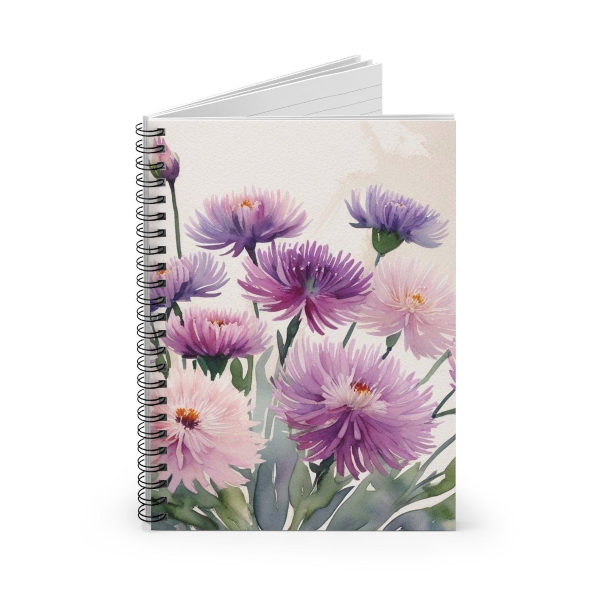 Ice Plant Purple Spiral Notebook - Ruled Line