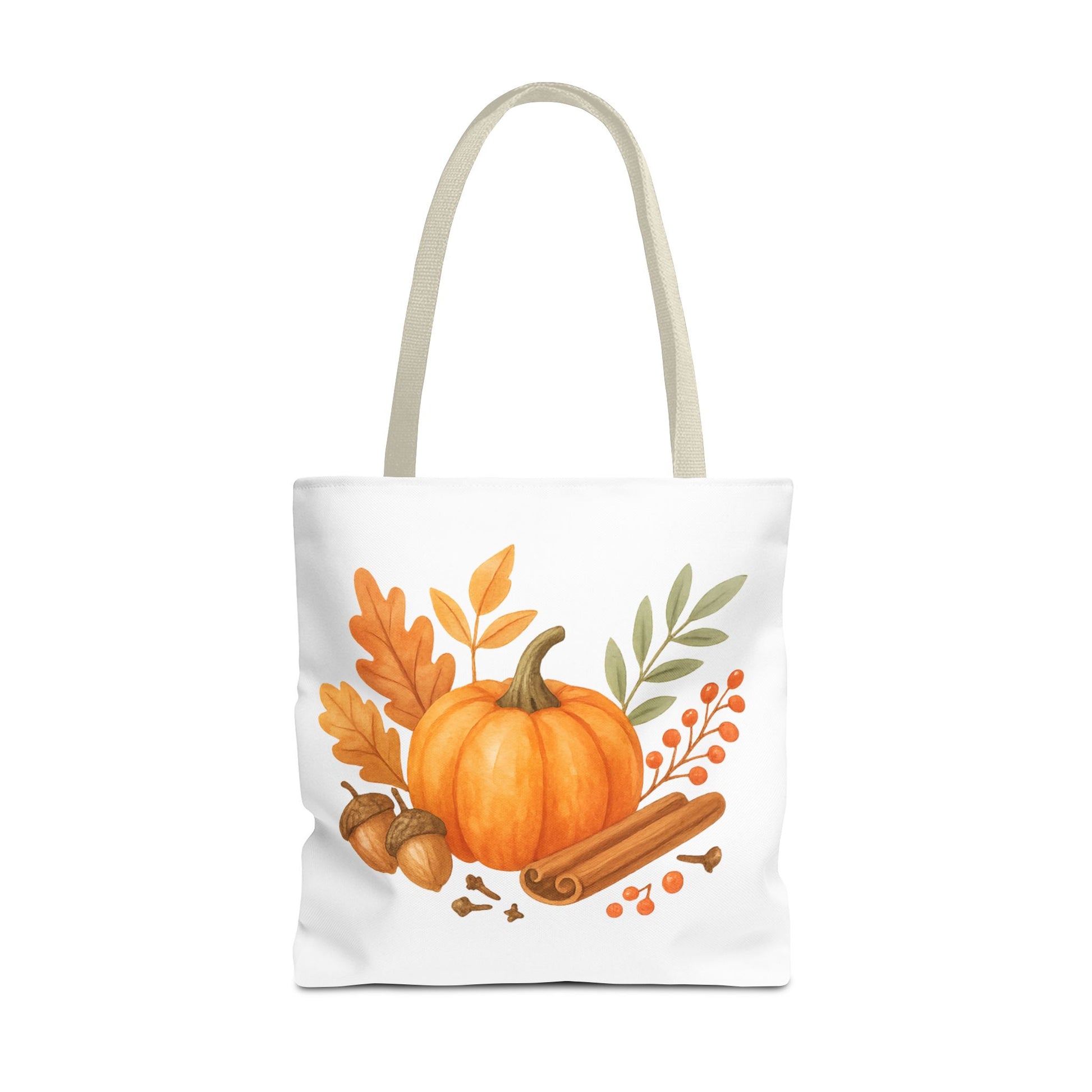 Pumpkin & Autumn Leaves Tote Bag – Fall Market Farmhouse Style Carryall