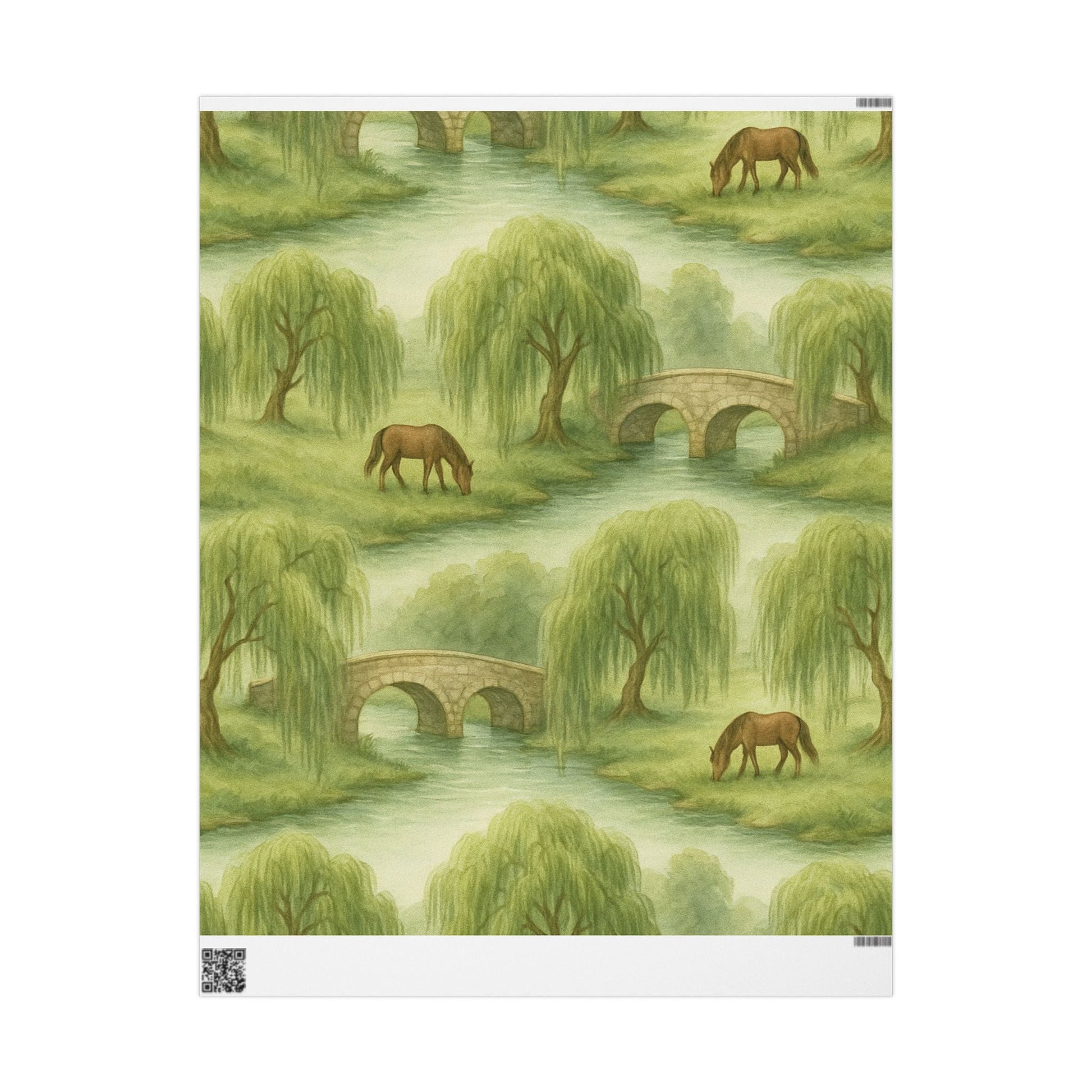 Grazing River Horse Wrapping Paper
