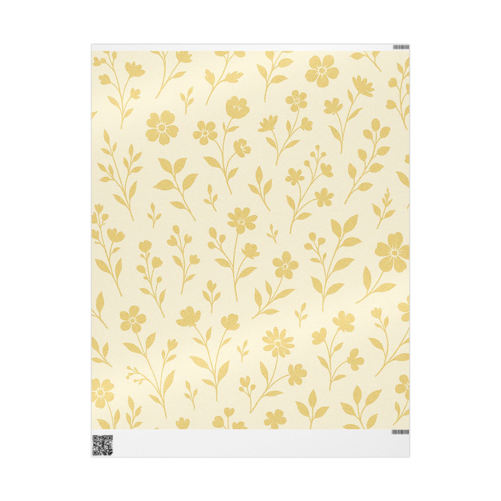 Gold floral pattern on a beige background