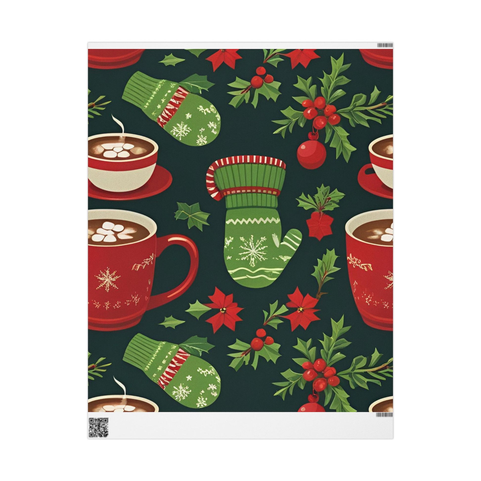 Holiday Mittens & Hot Cocoa Wrapping Paper – Festive Christmas Gift Wrap with Red Mugs