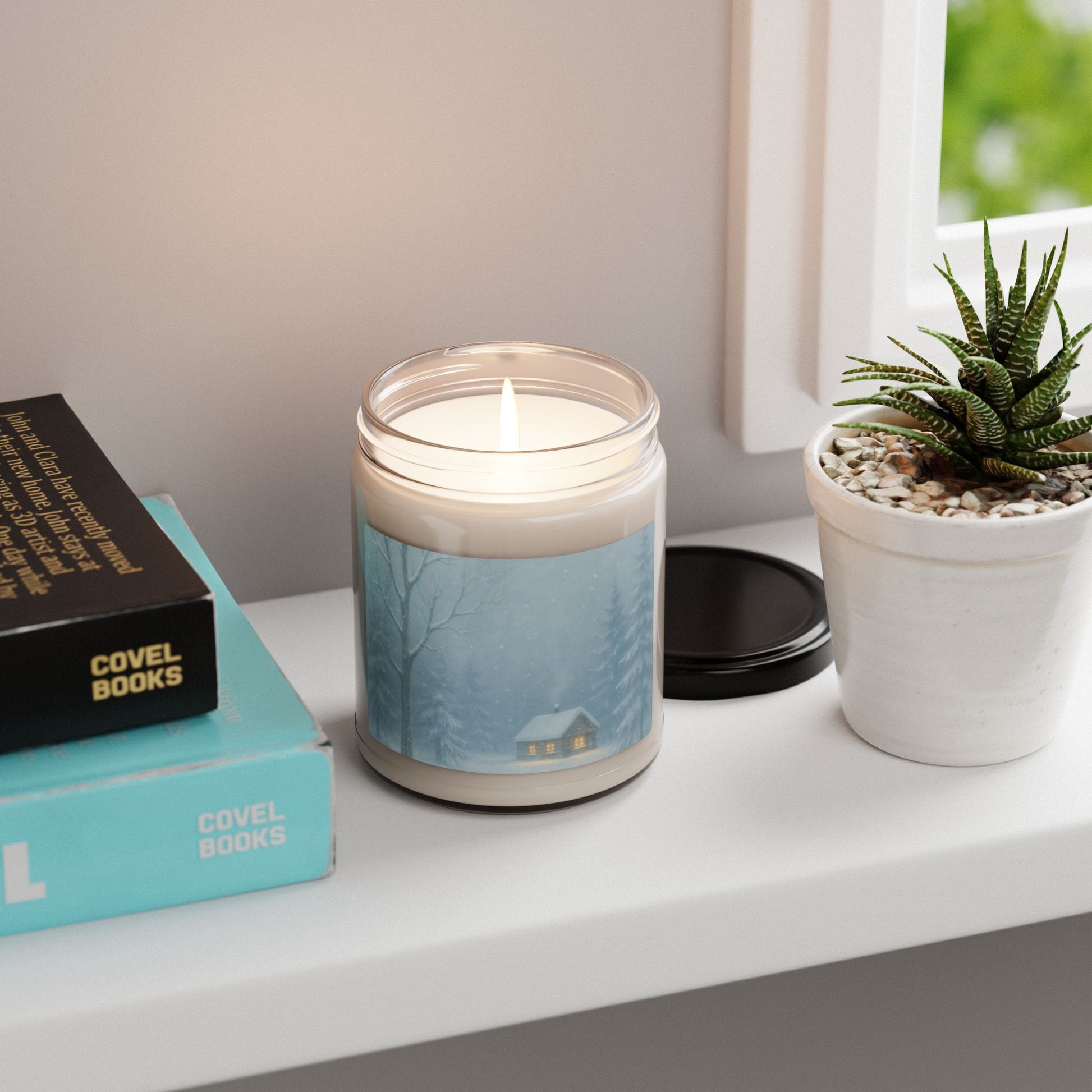 Winter Cabin Snow Scene Candle – Cozy Winter’s Hush Collection Home Décor
