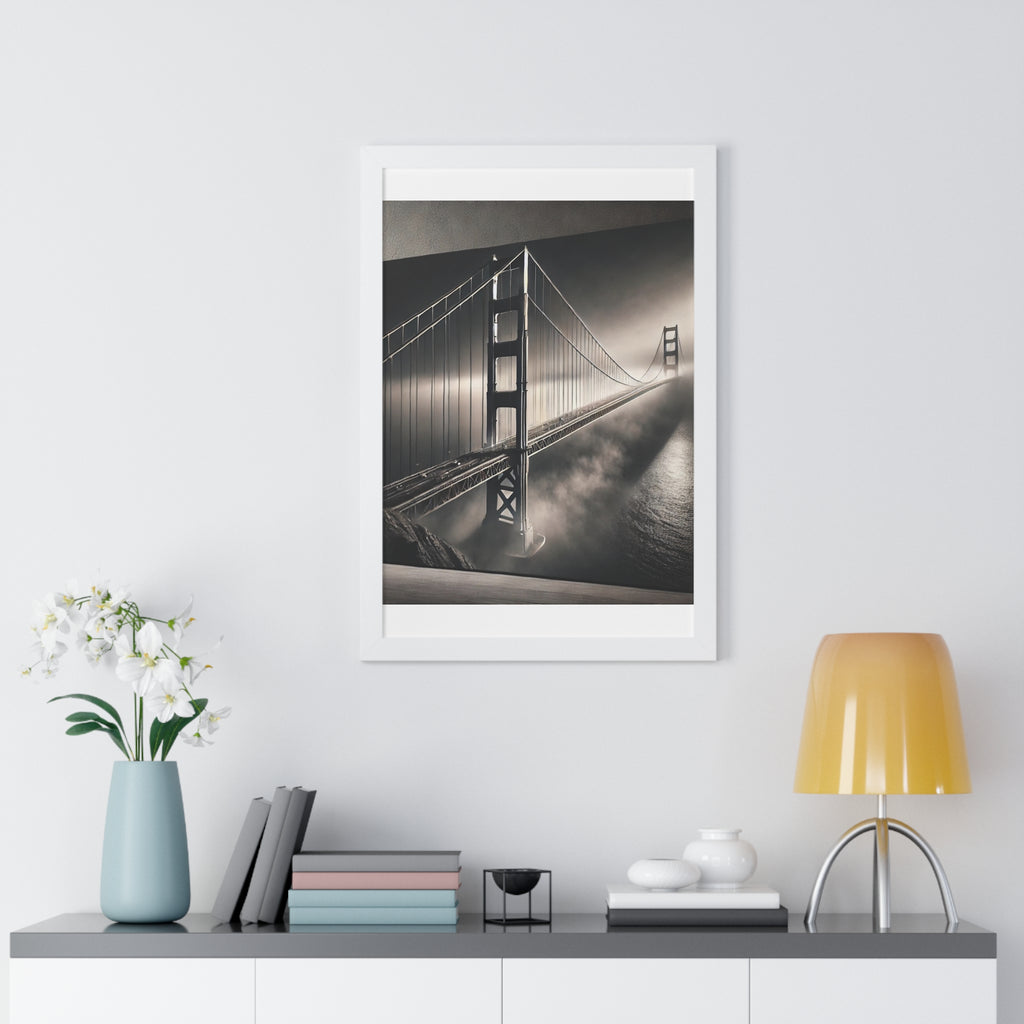 Golden Gate Bridge Black & White Wall Art – VERTICAL - Foggy San Francisco Photo  (1 of 3)