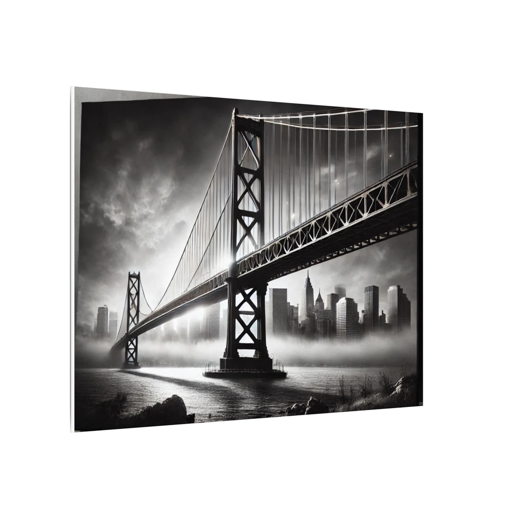 Horizontal Golden Gate Bridge Black & White Wall Art – Dramatic San Francisco Photography Print in Black Frame (2 of 3)