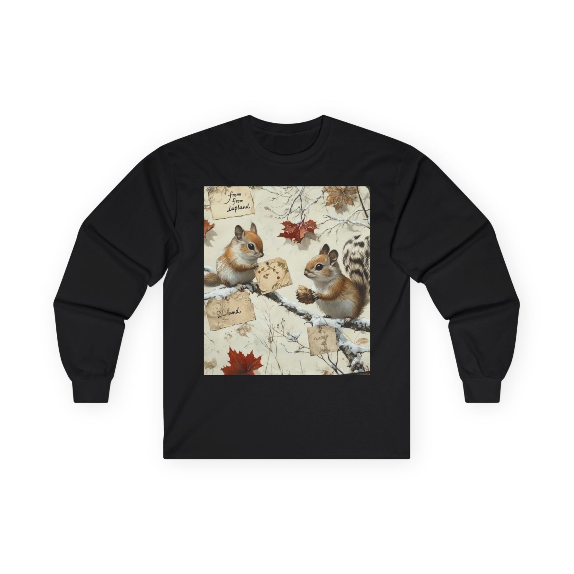 Whispers of Winter - Autumn Squirrel Long Sleeve Tee