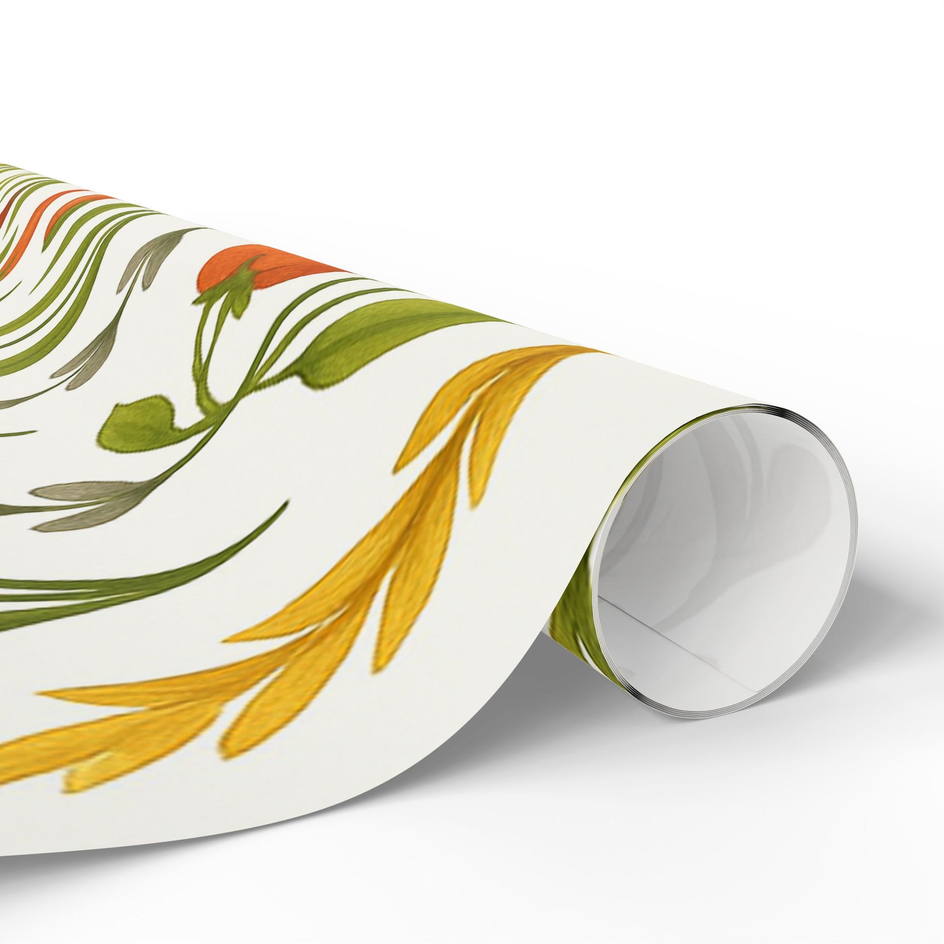 Sunflowers, Tomatoes & Autumn Harvest Botanical Wrapping Paper – Bright Seasonal Gift Wrap