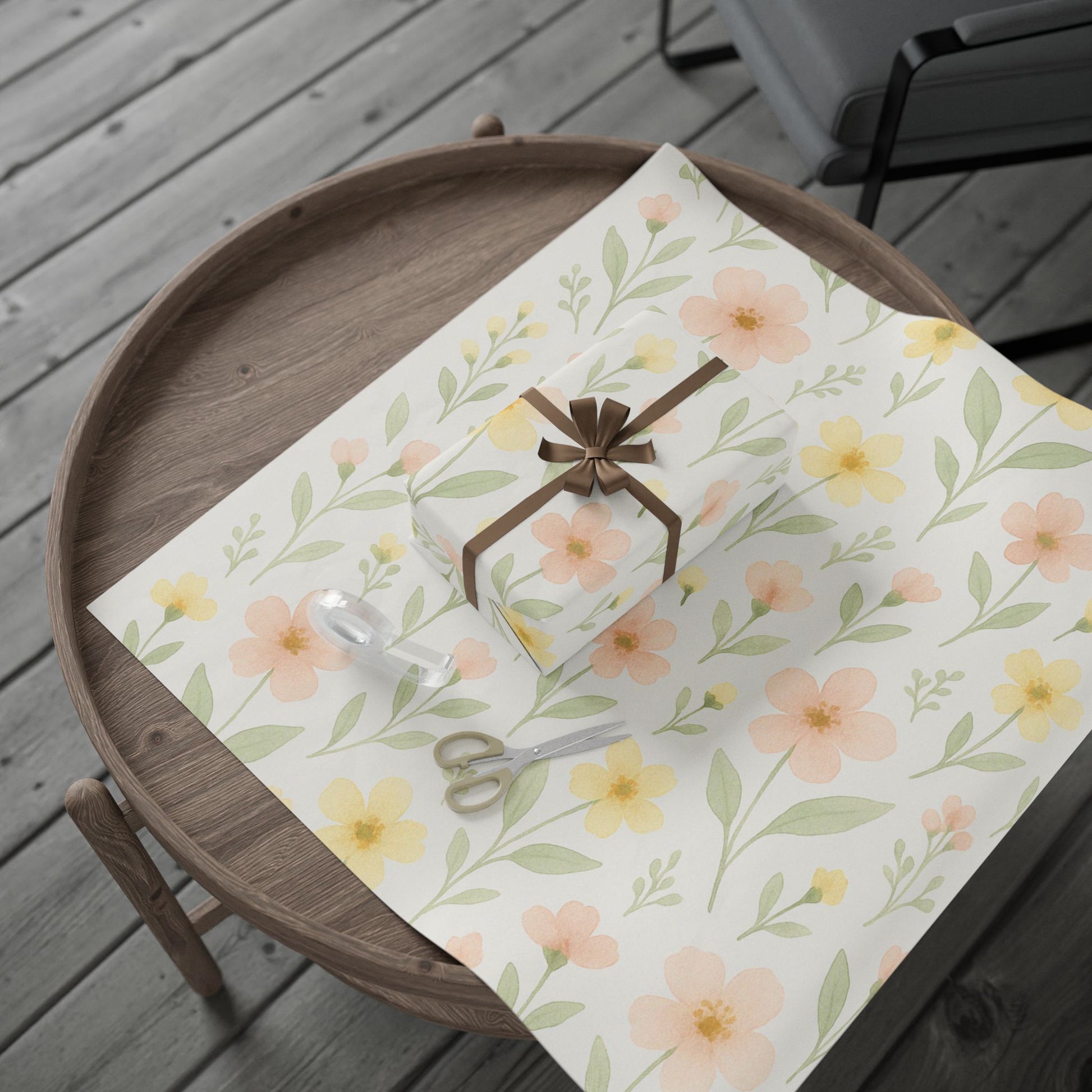 Soft Spring Floral Wrapping Paper for Birthdays, Baby Showers, and Gifts