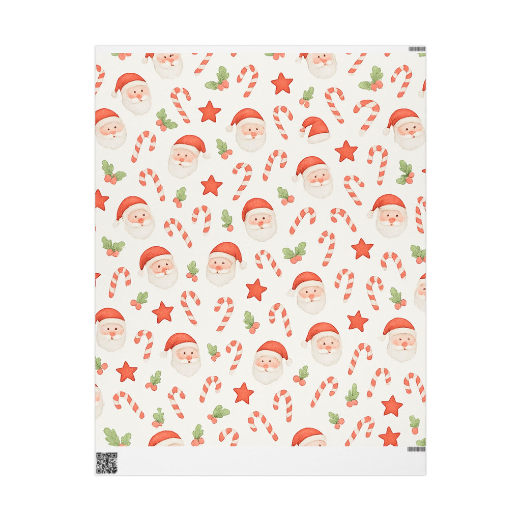 Festive Wrapping Paper - Santa - Holiday Gift Wrap, Christmas Decor, Santa Print, Eco-Friendly, Birthday Wrapping