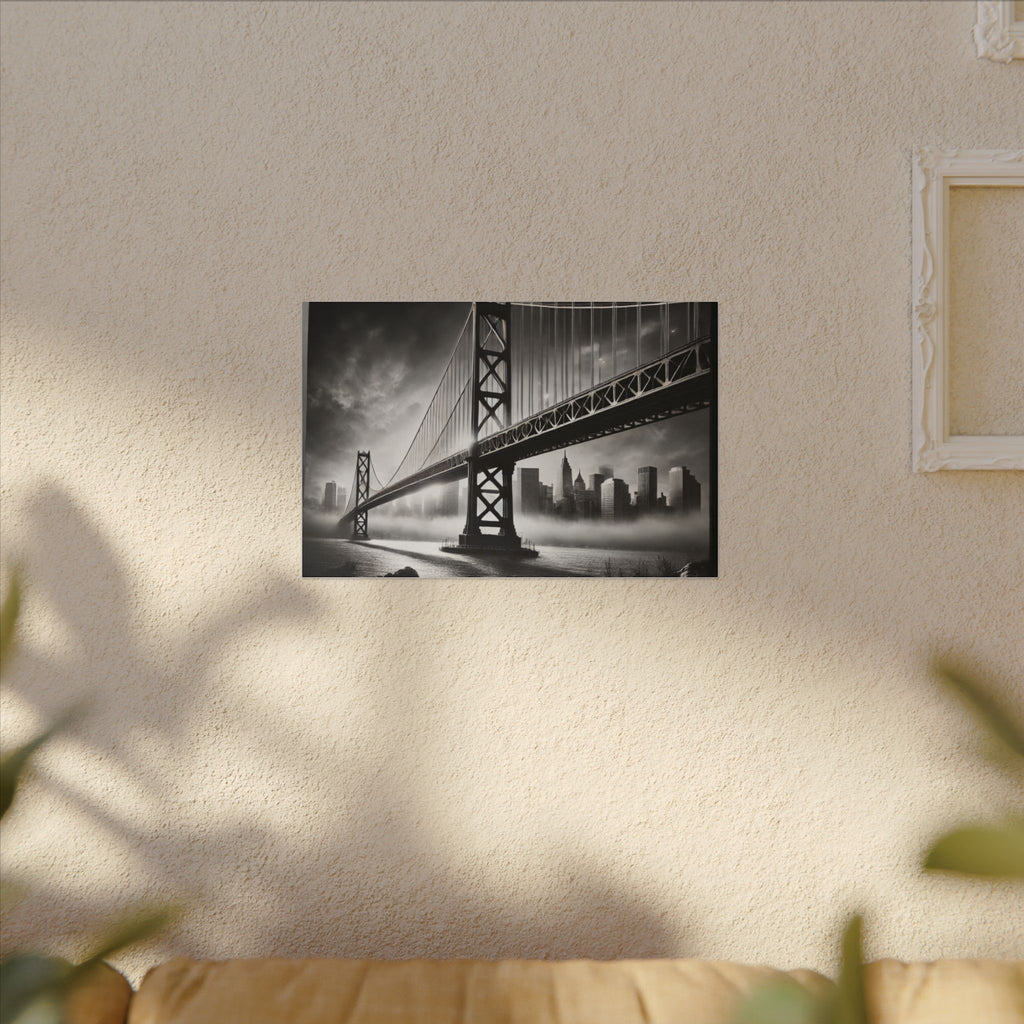 Horizontal Golden Gate Bridge Black & White Wall Art – Dramatic San Francisco Photography Print in Black Frame (2 of 3)