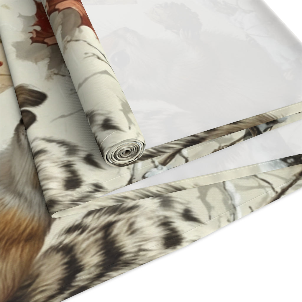 Whispers of Winter – Woodland Squirrel Table Runner | Cozy Holiday Table Décor by Paper Pleasures - Autumn Squirrel Table Runner