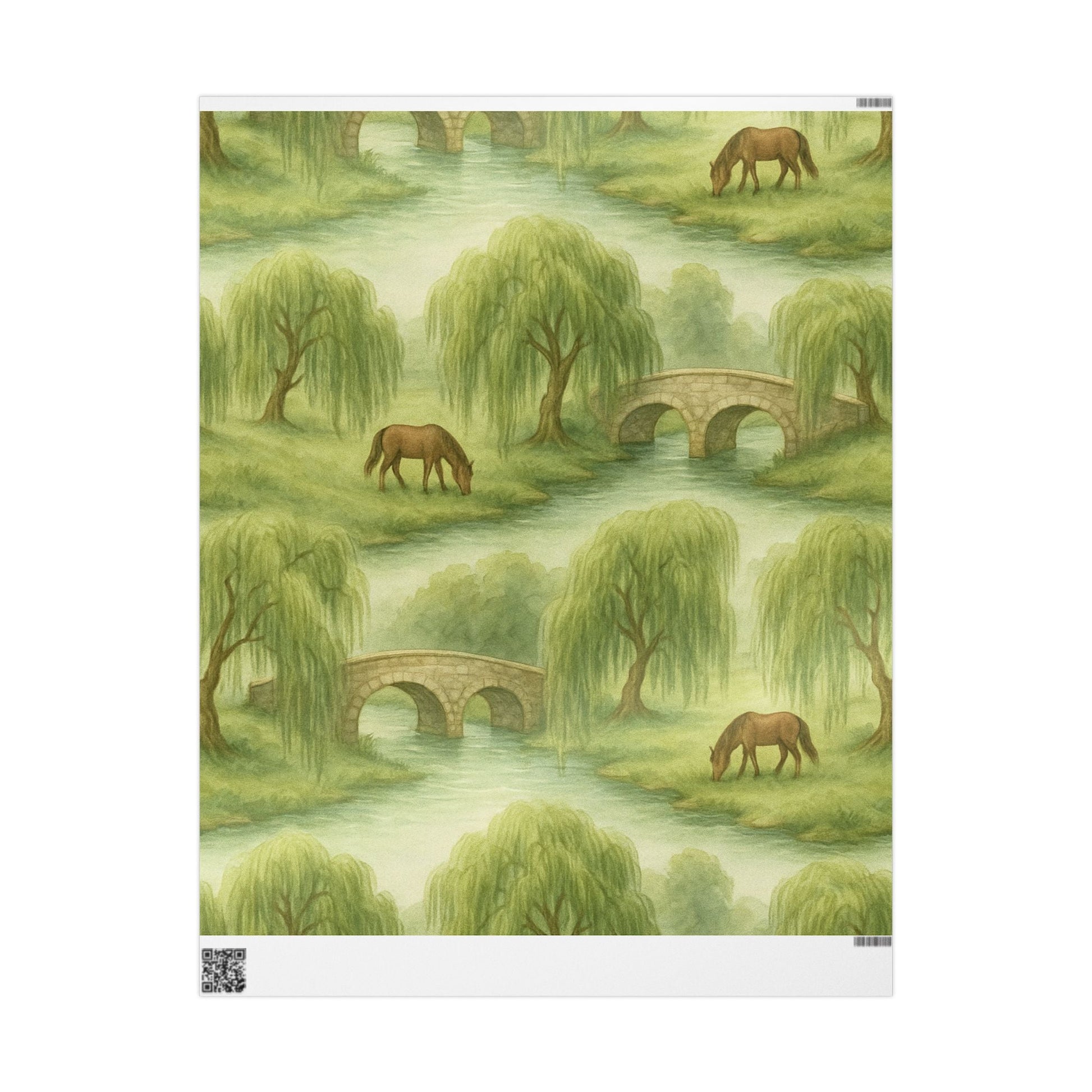 Grazing River Horse Wrapping Paper