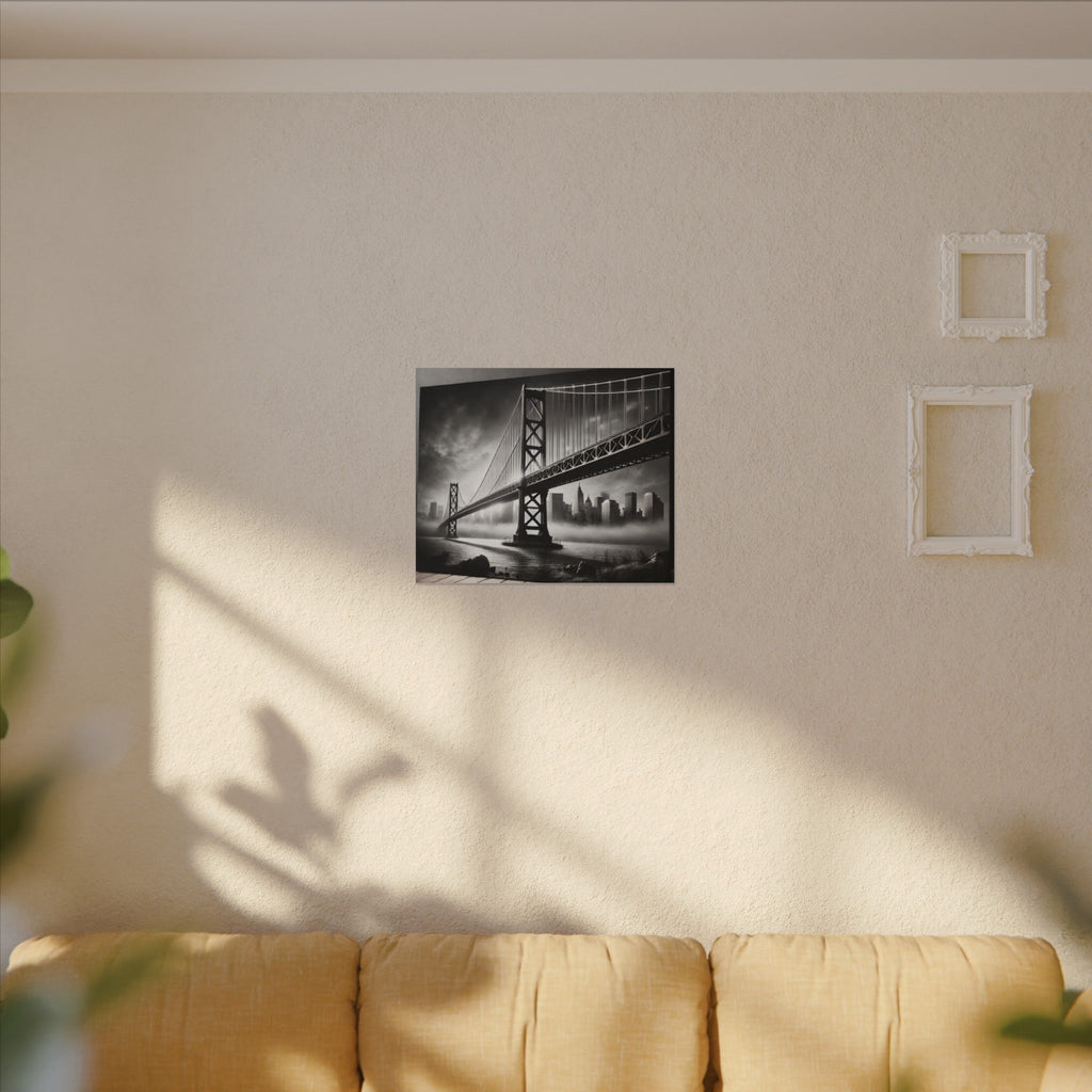 Horizontal Golden Gate Bridge Black & White Wall Art – Dramatic San Francisco Photography Print in Black Frame (2 of 3)