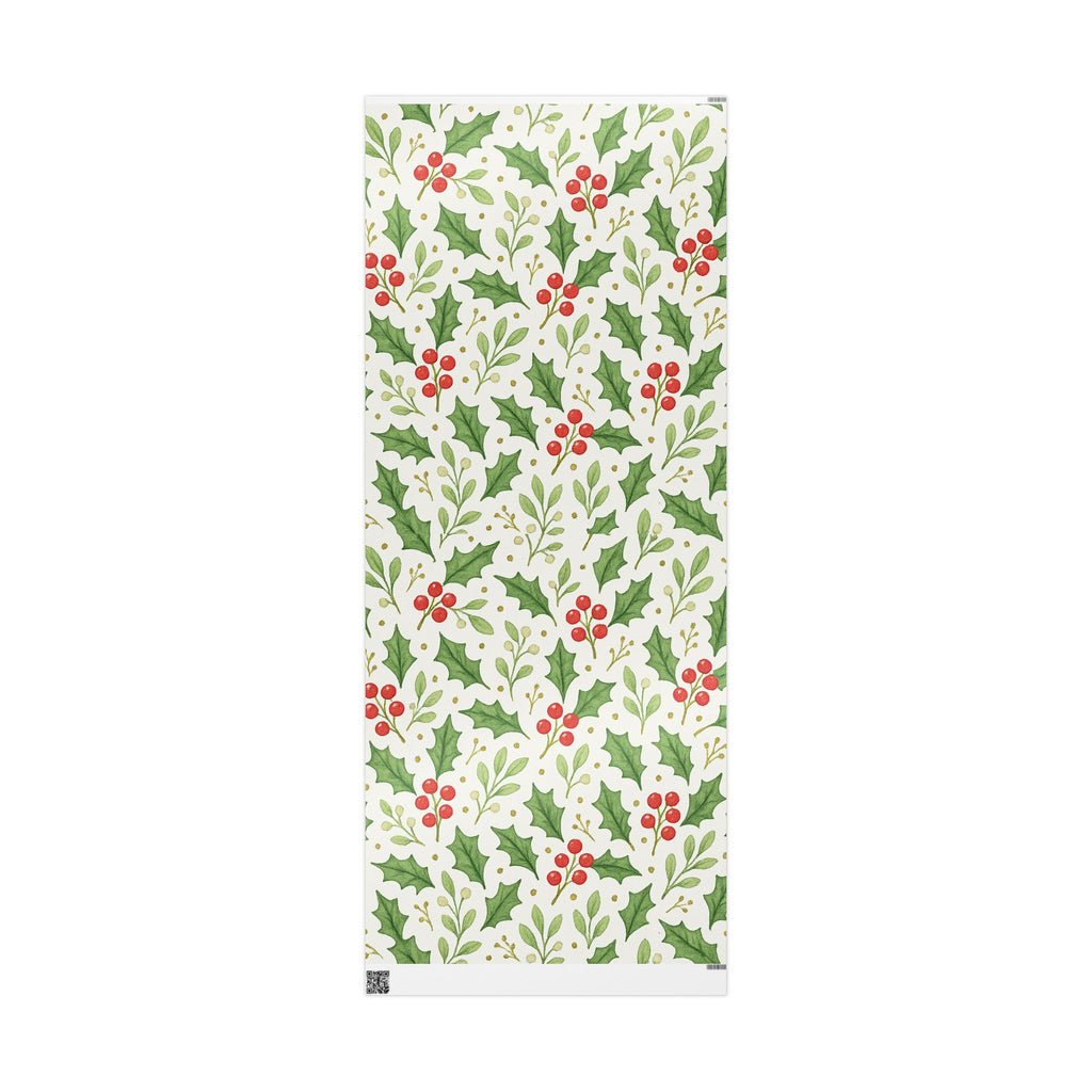 Festive Wrapping Paper, Holly Holiday Gift Wrap, Eco-Friendly Wrapping, Christmas Gift Wrap, Floral Wrapping Paper, Seasonal Decor