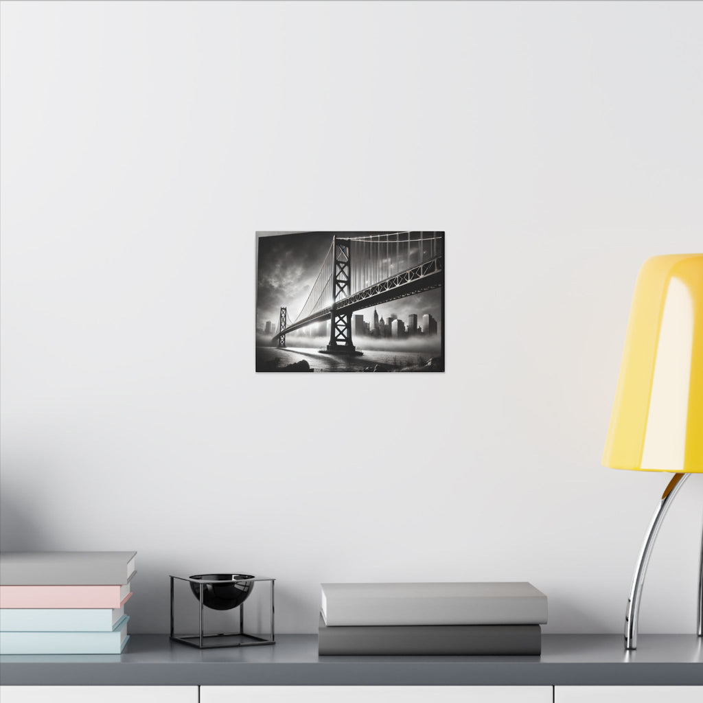 Horizontal Golden Gate Bridge Black & White Wall Art – Dramatic San Francisco Photography Print in Black Frame (2 of 3)