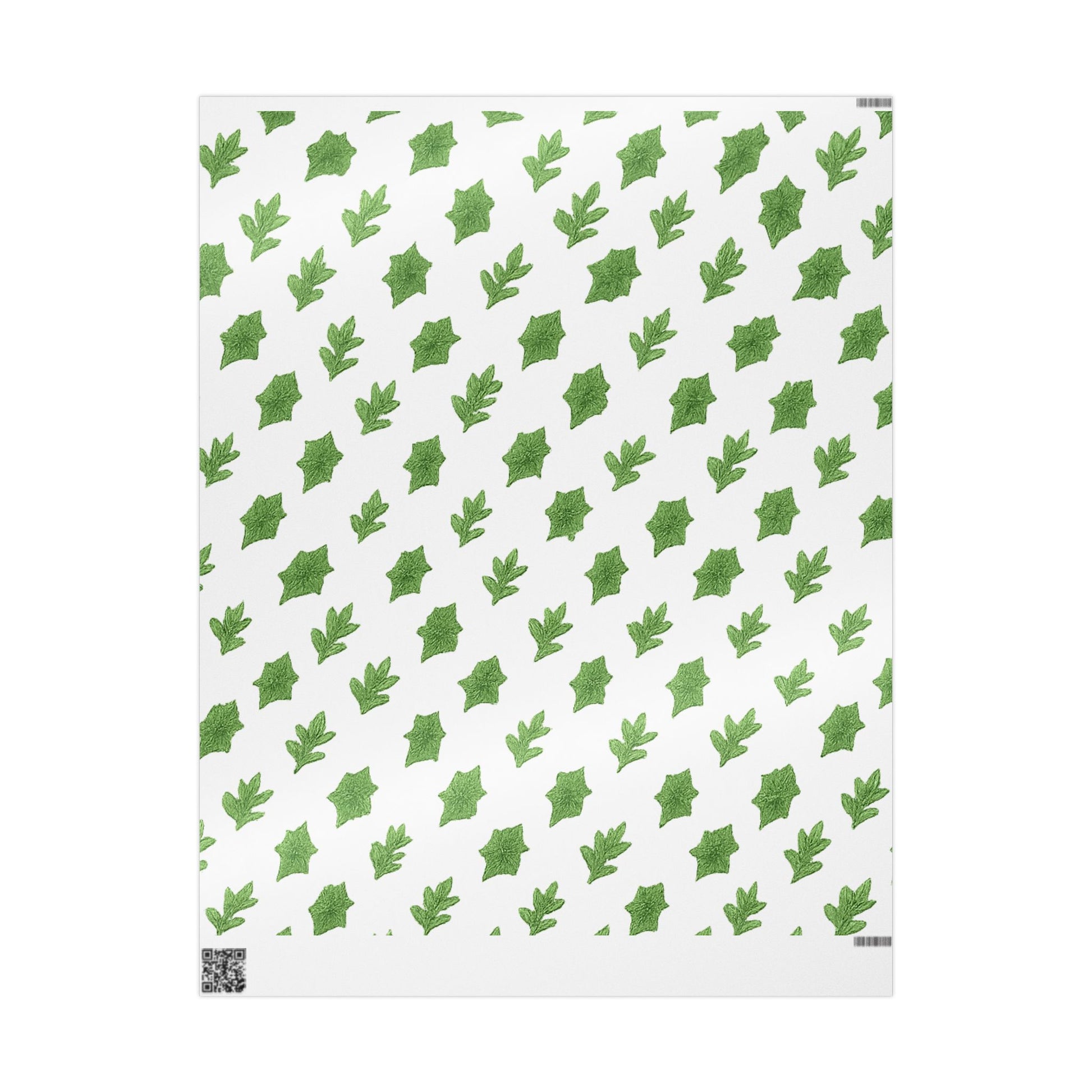 Green Leaf Wrapping Paper, Eco-Friendly Gift Wrap, Botanical Print Gift Wrap, Birthday, Holiday, Party Wrapping, Original Design