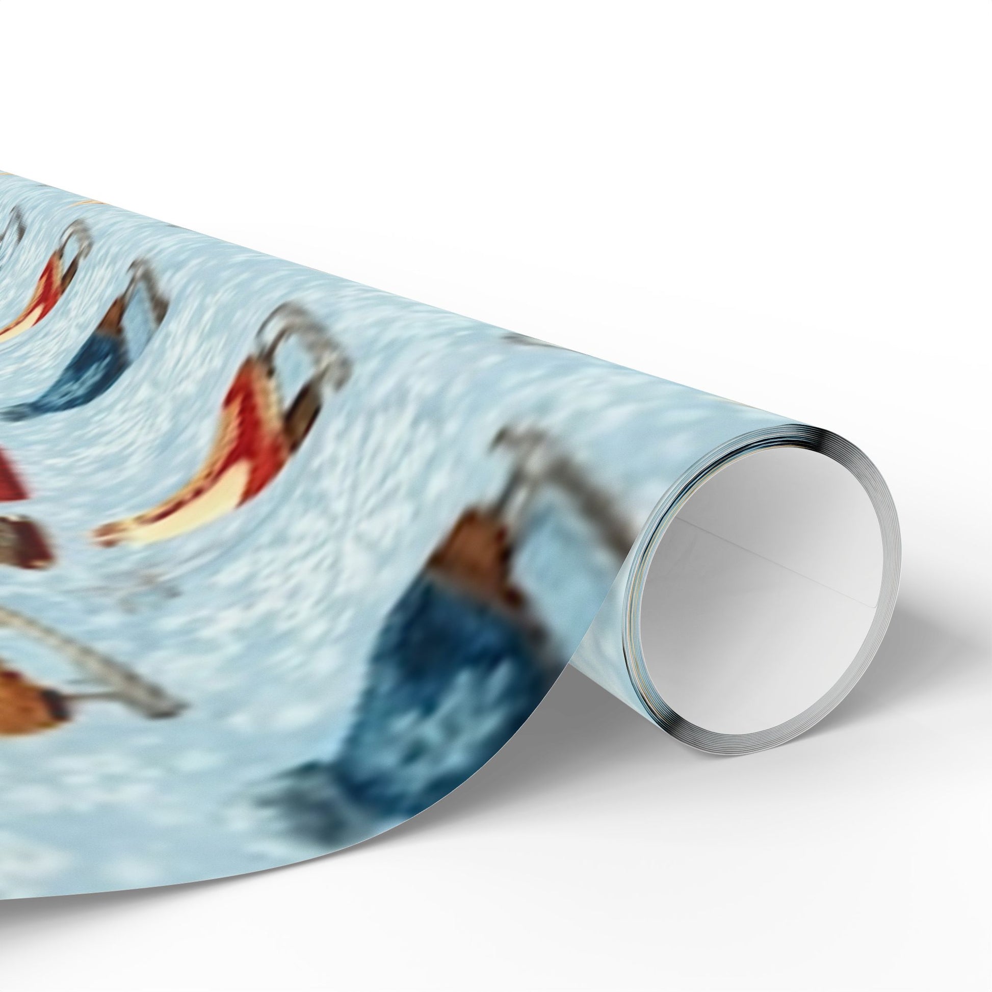 Ice Skates and Hot Chocolate Winter Wonderland Design - Christmas Wrapping Paper