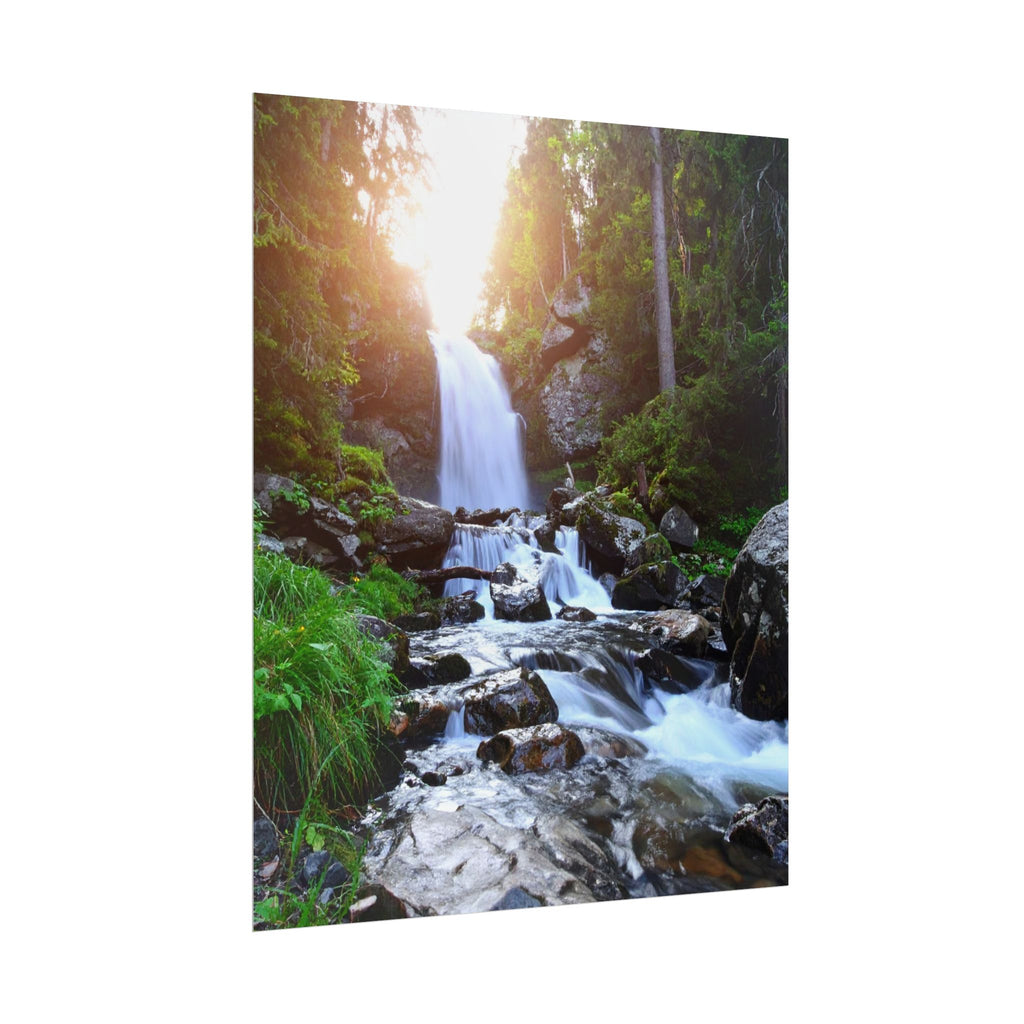 Serene Waterfall Rolled Poster - Nature Wall Art for Home Decor