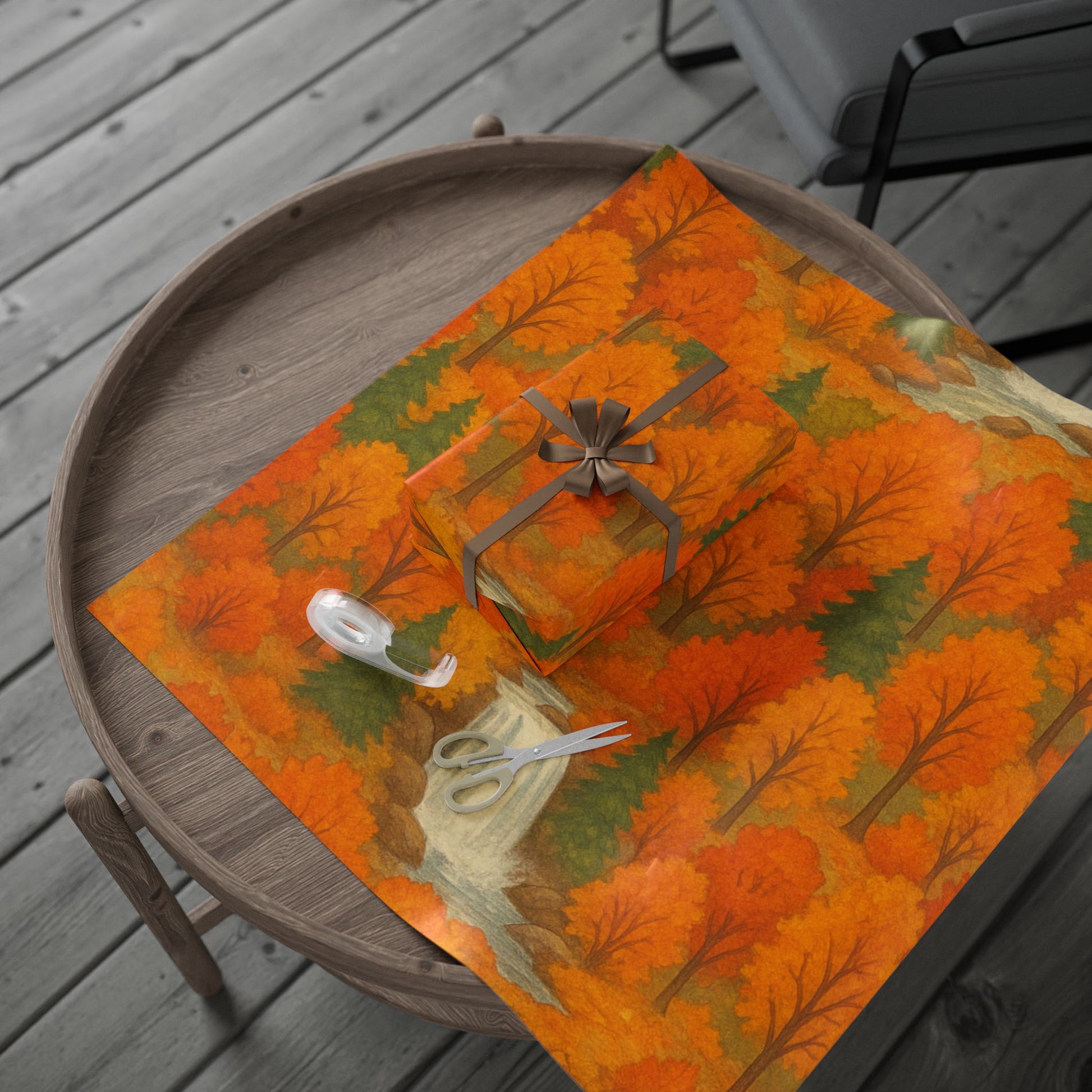 Autumn Floral Wrapping Paper, Seasonal Gift Wrap for Thanksgiving, Eco-Friendly Gift Wrap, Fall Decor, Unique Gift Packaging