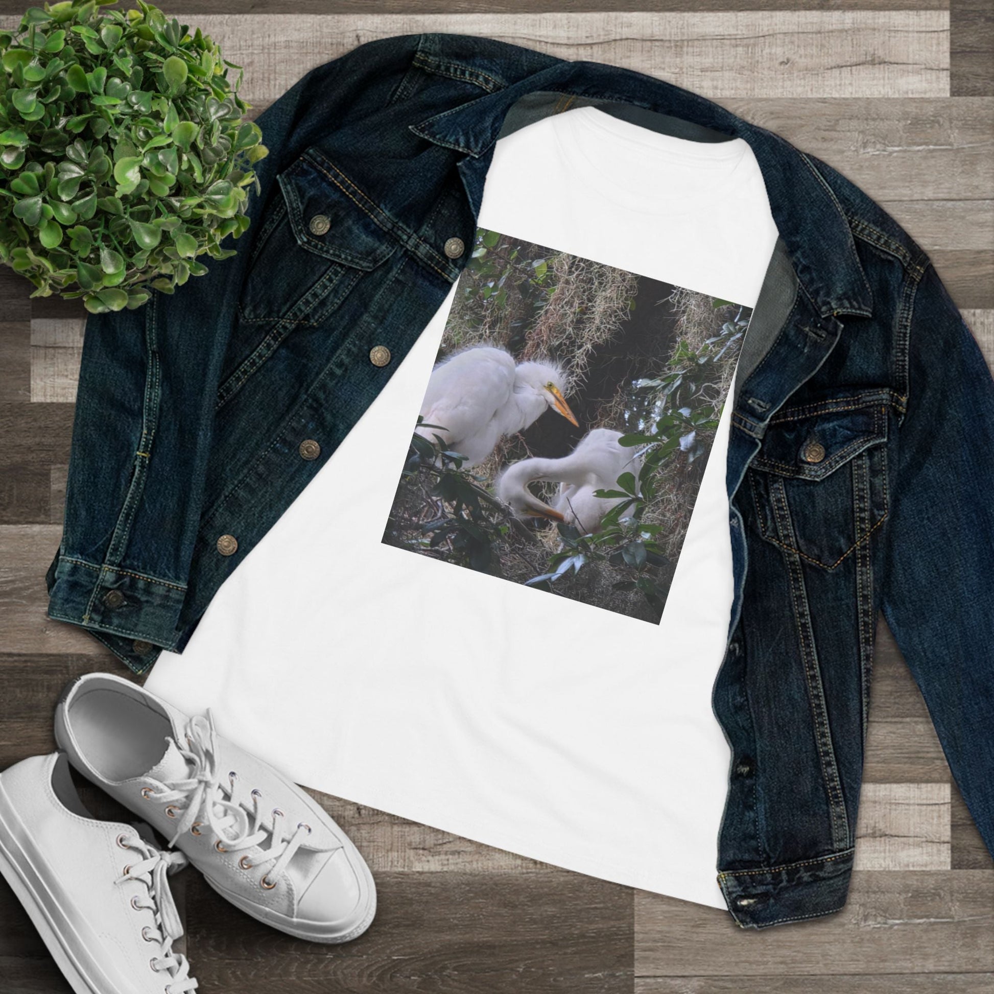 Two baby Egrets Women's Cotton Tee