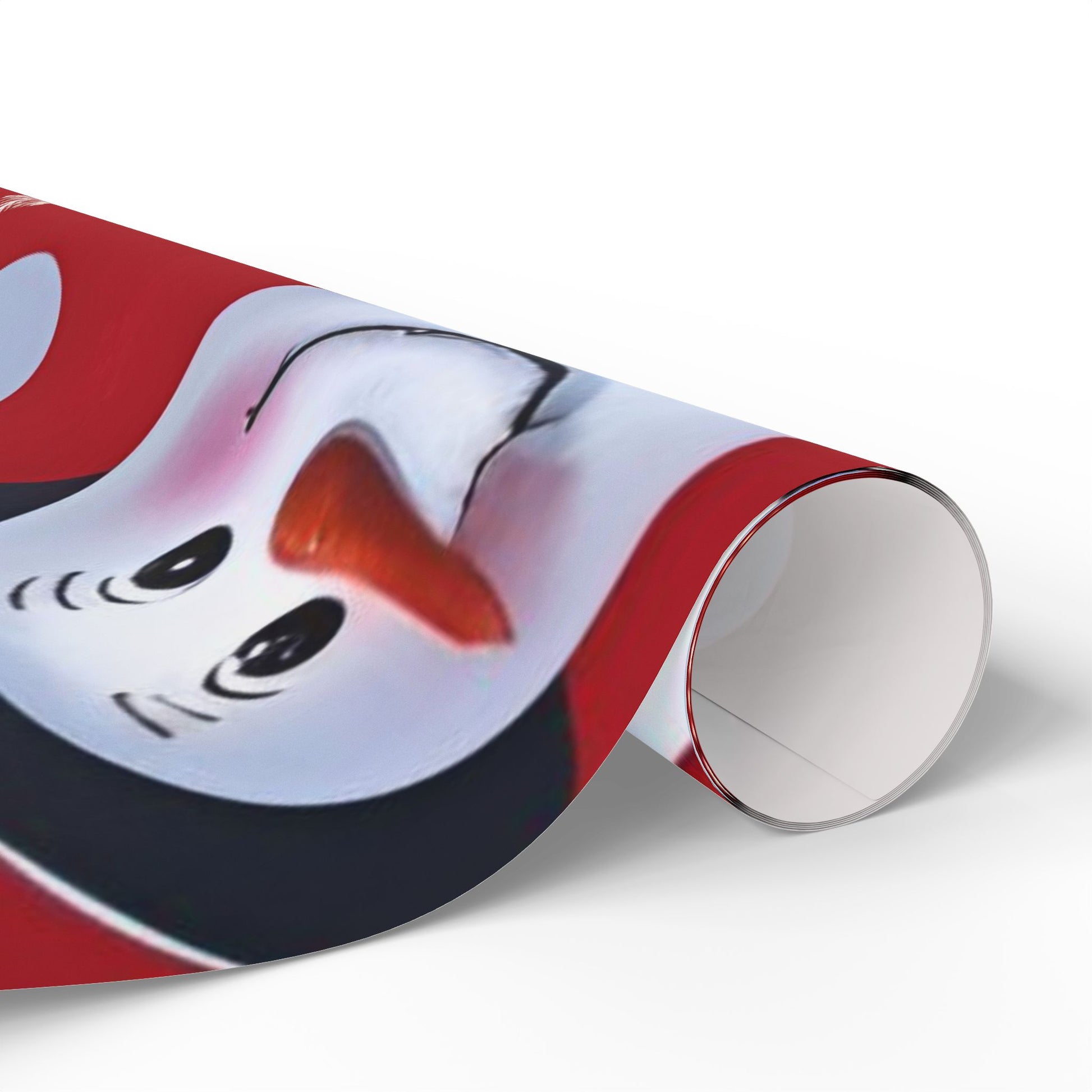Red Snowman Wrapping Paper – Jolly Holiday Gift Wrap with Snowflakes