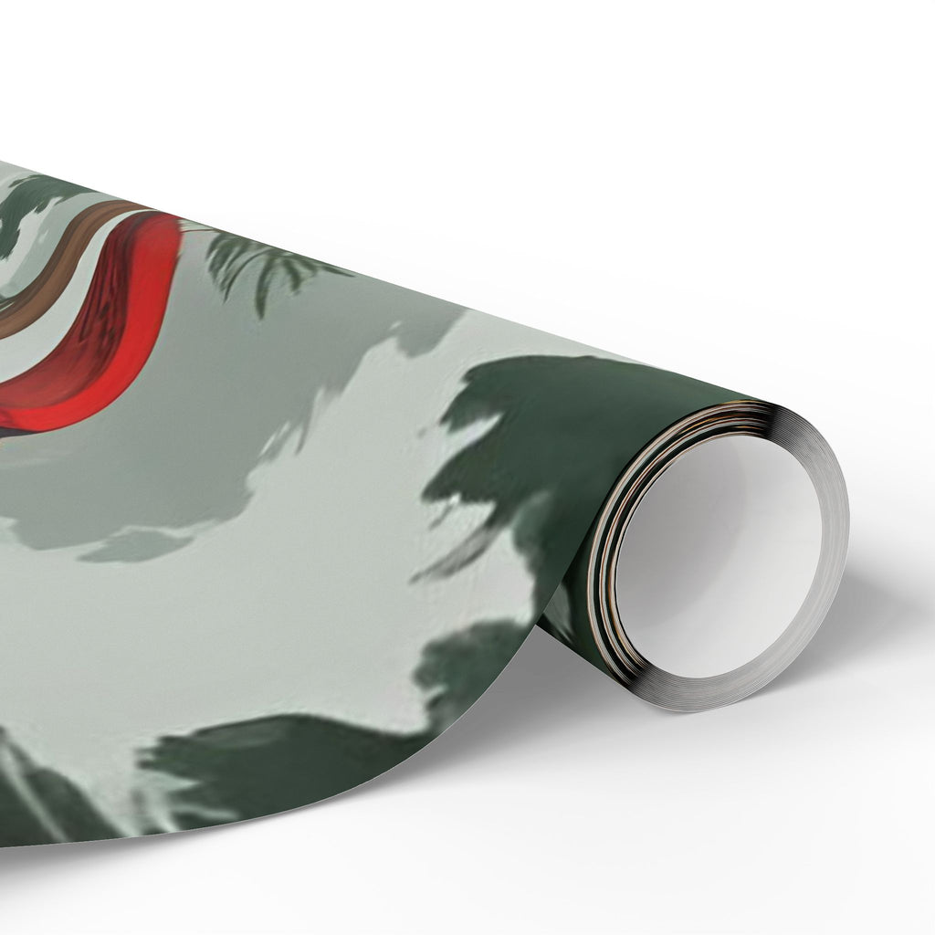Large Print Festive Holiday Gift Wrap - Winter Deer & Cardinal Forest Wrapping Paper
