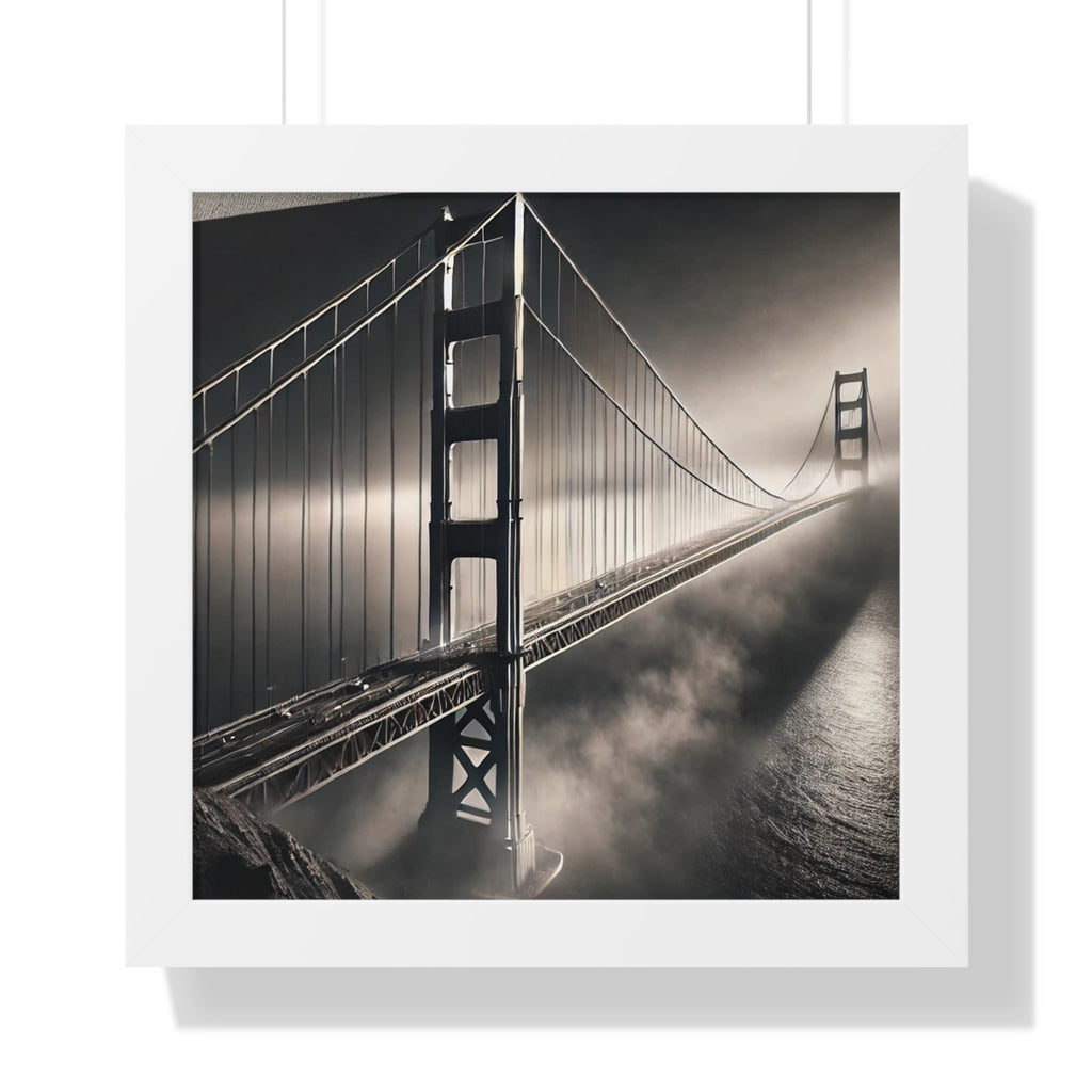 Golden Gate Bridge Black & White Wall Art – VERTICAL - Foggy San Francisco Photo  (1 of 3)