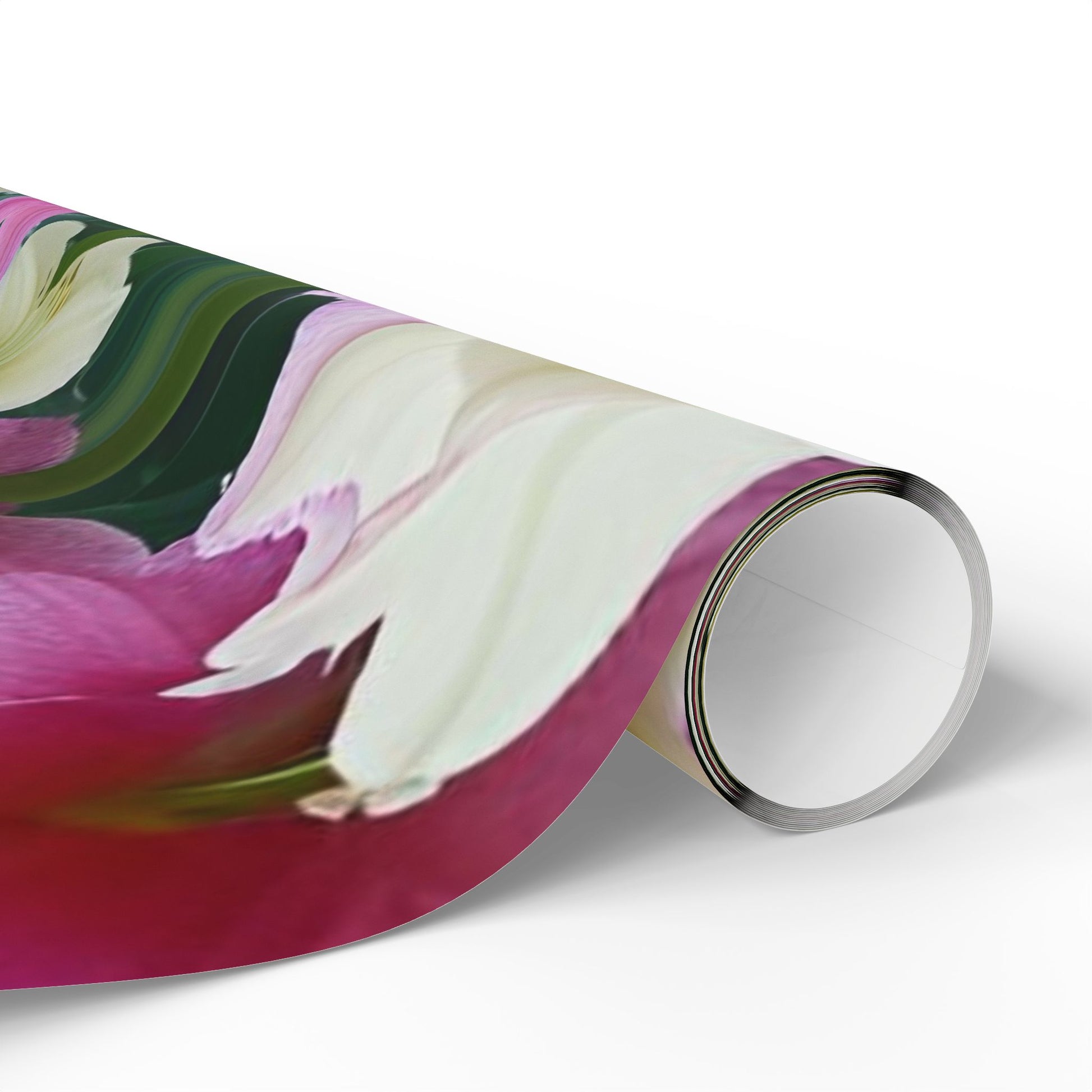 Pink and Cream Amaryllis Wrapping Paper – Elegant Large Floral Gift Wrap