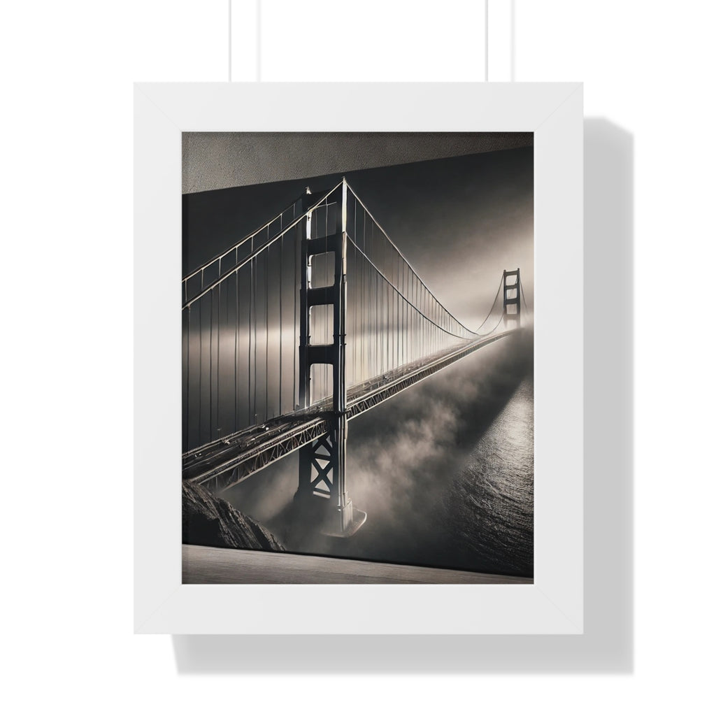 Golden Gate Bridge Black & White Wall Art – VERTICAL - Foggy San Francisco Photo  (1 of 3)