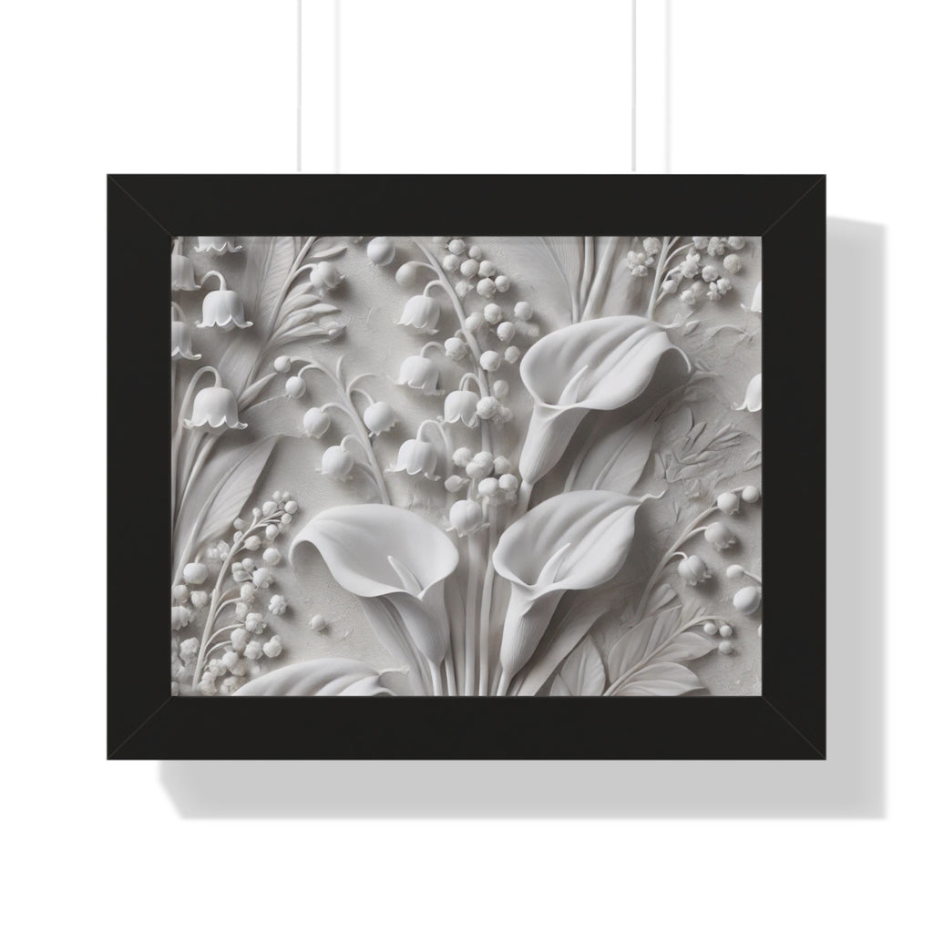 Elegant Floral Framed Poster - Wall Art for Home Decor