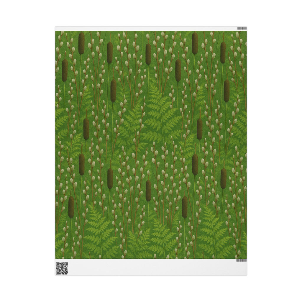 Mini Cat Tails and Pussy Willows Field Wrapping Papers