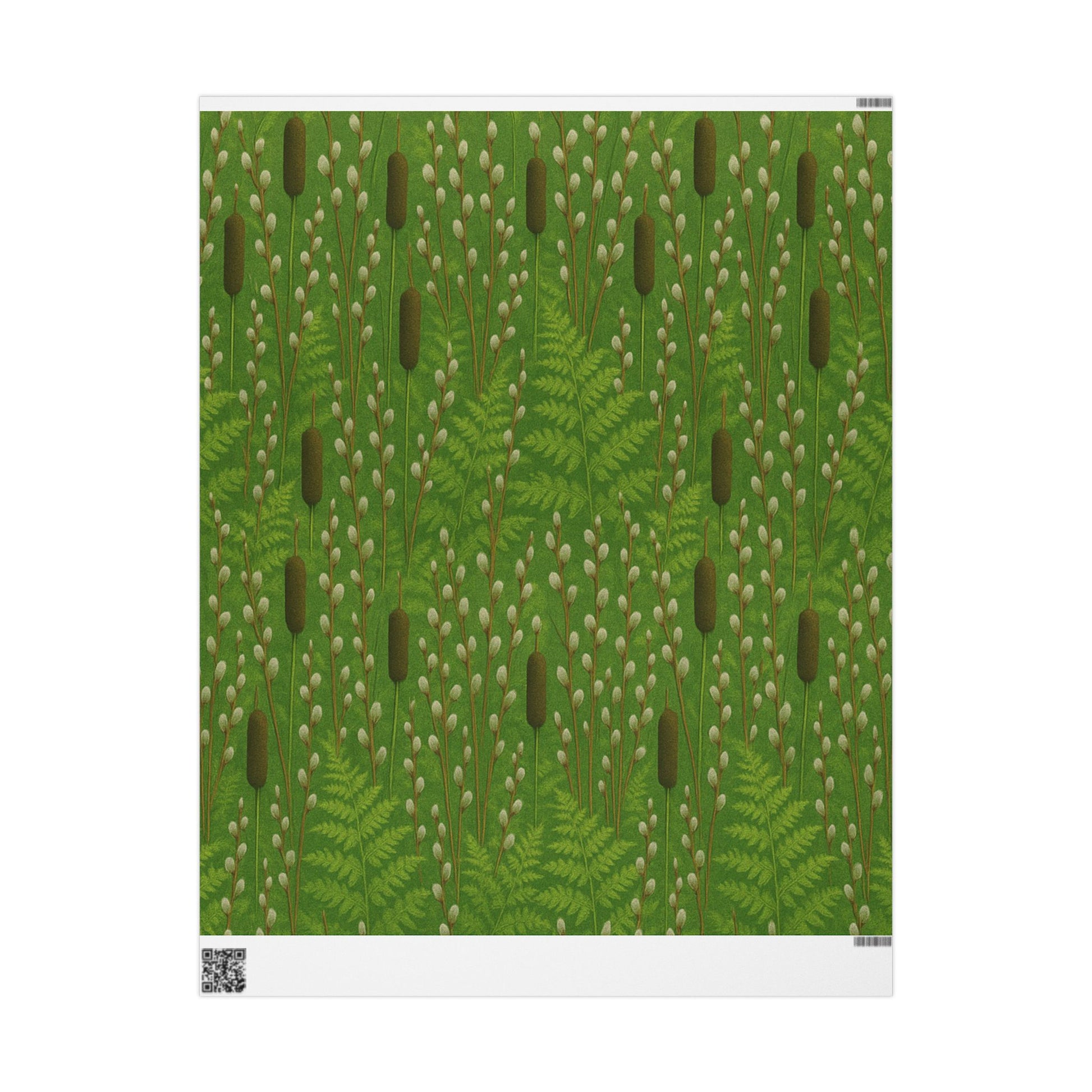 Mini Cat Tails and Pussy Willows Field Wrapping Papers