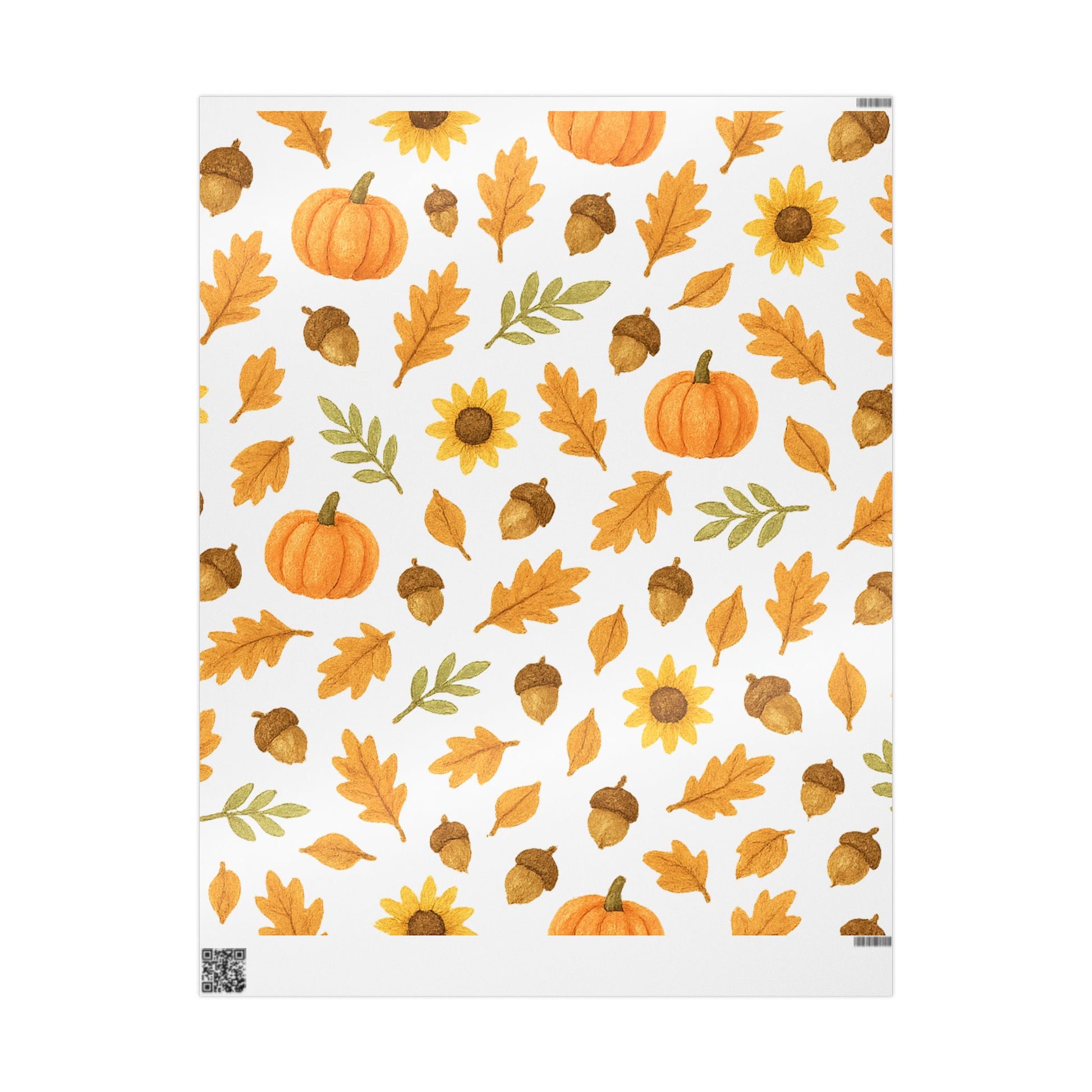 Sunflower & Autumn Leaves Wrapping Paper – Fall Gift Wrap for Seasonal Celebrations