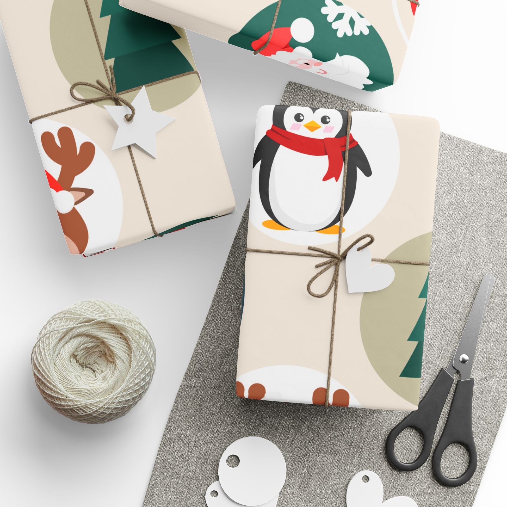 Santa and Friends Christmas Wrapping Paper – Cute Holiday Gift Wrap for Kids - As Designer