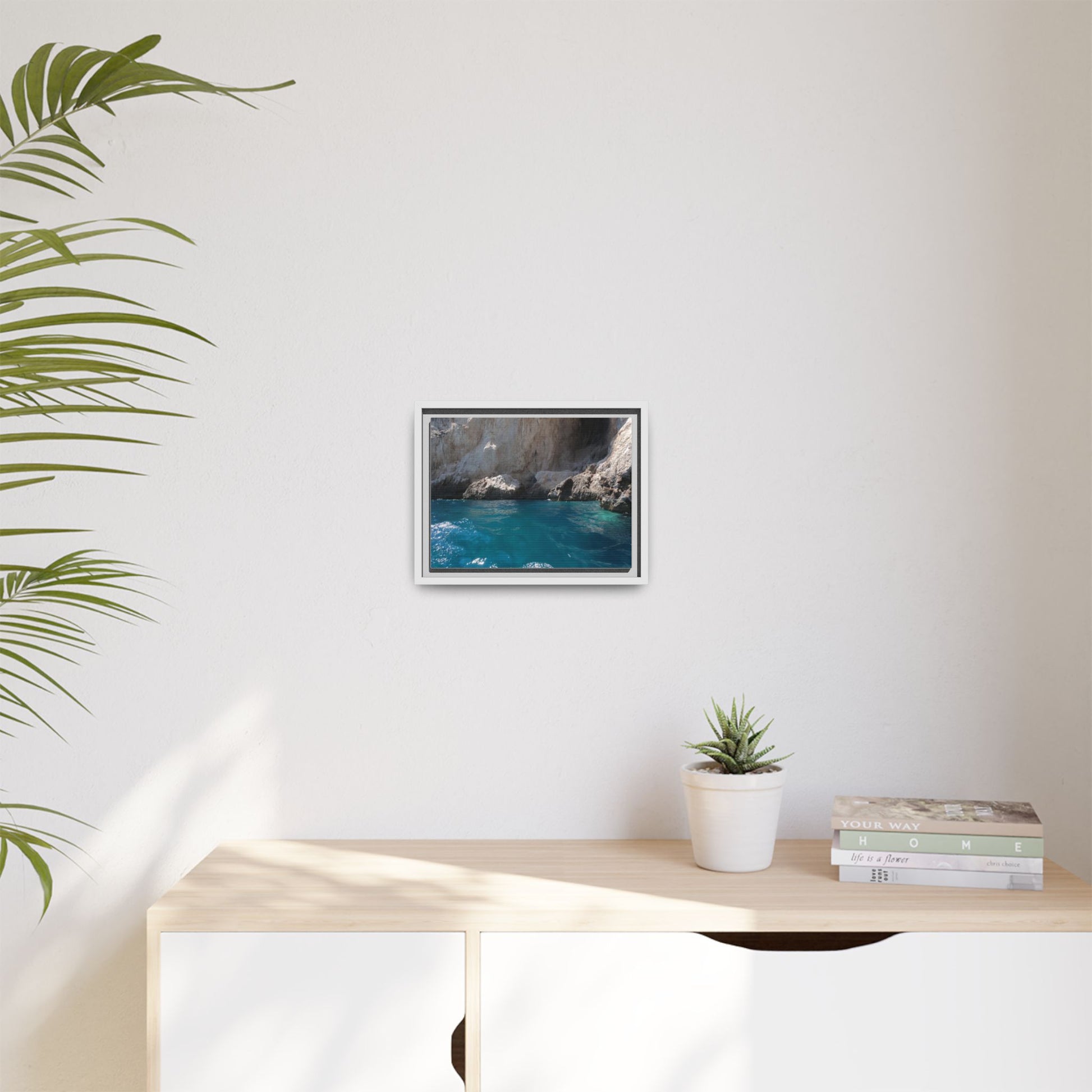 Ocean Serenity Framed Canvas Art Print, Coastal Decor, Beach Wall Art, Home Gallery, Nautical Gift, Aqua Blues