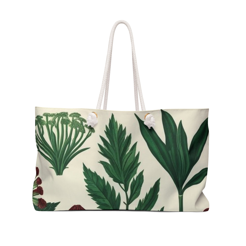 Tropical Fern Getaway Bag Botanical Print Weekender Bag - Travel Tote for Nature Lovers