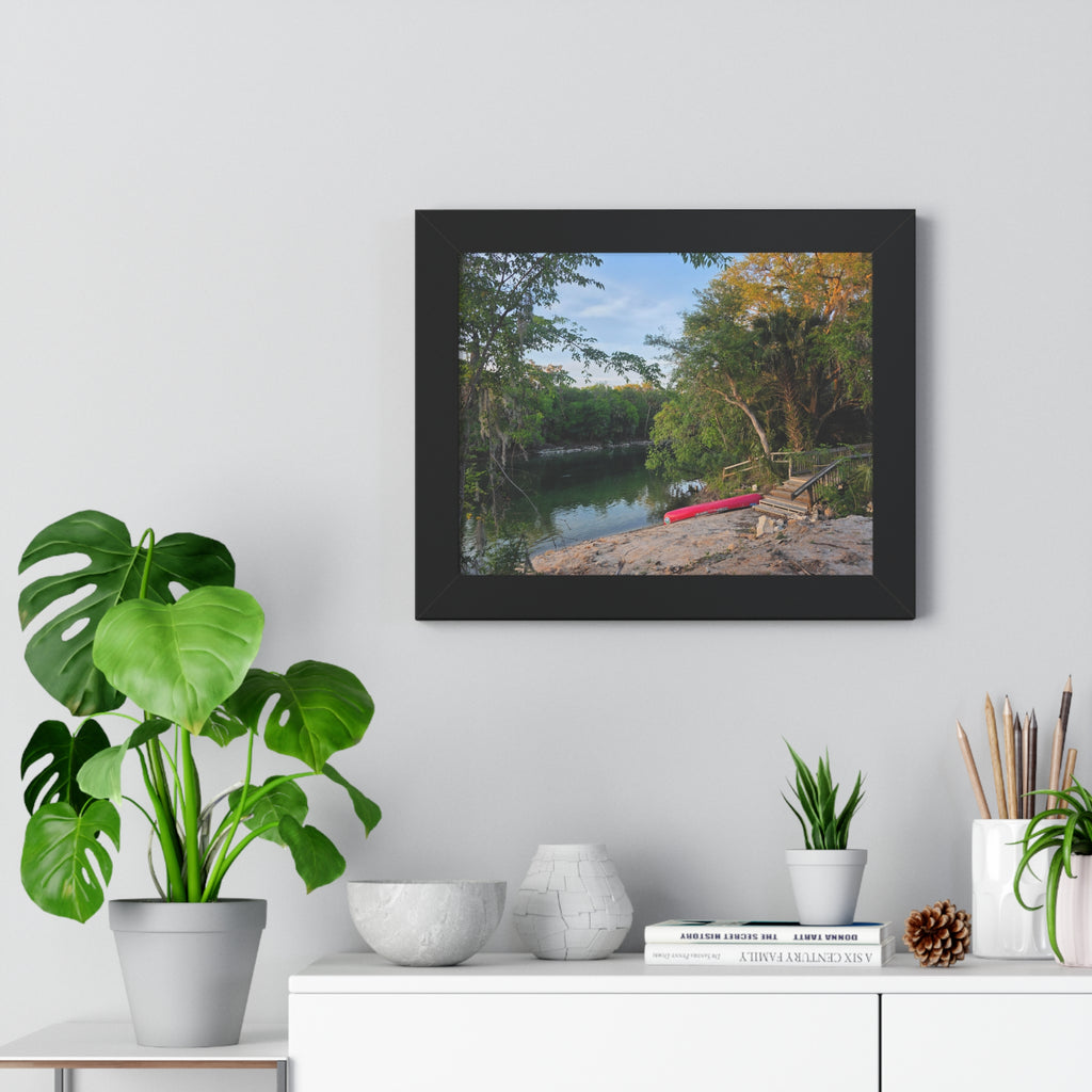 Nature Escape Framed Horizontal Poster - Serene River Scene for Home Decor
